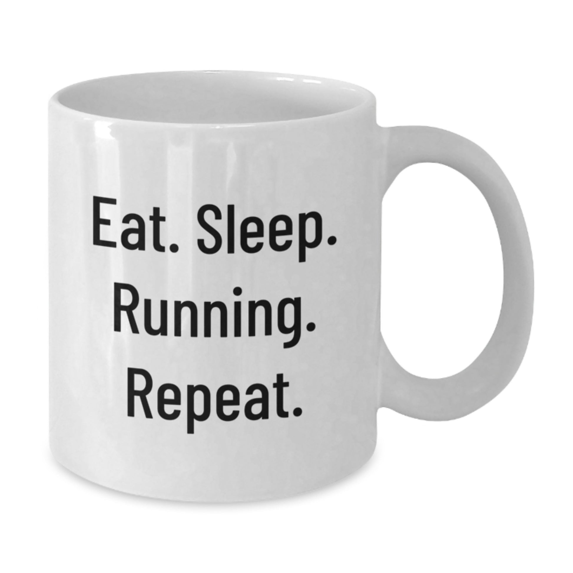 Funny Running Gifts for Men from Family - White Coffee Mug Eat. Sleep. Running. Repeat. - Additional