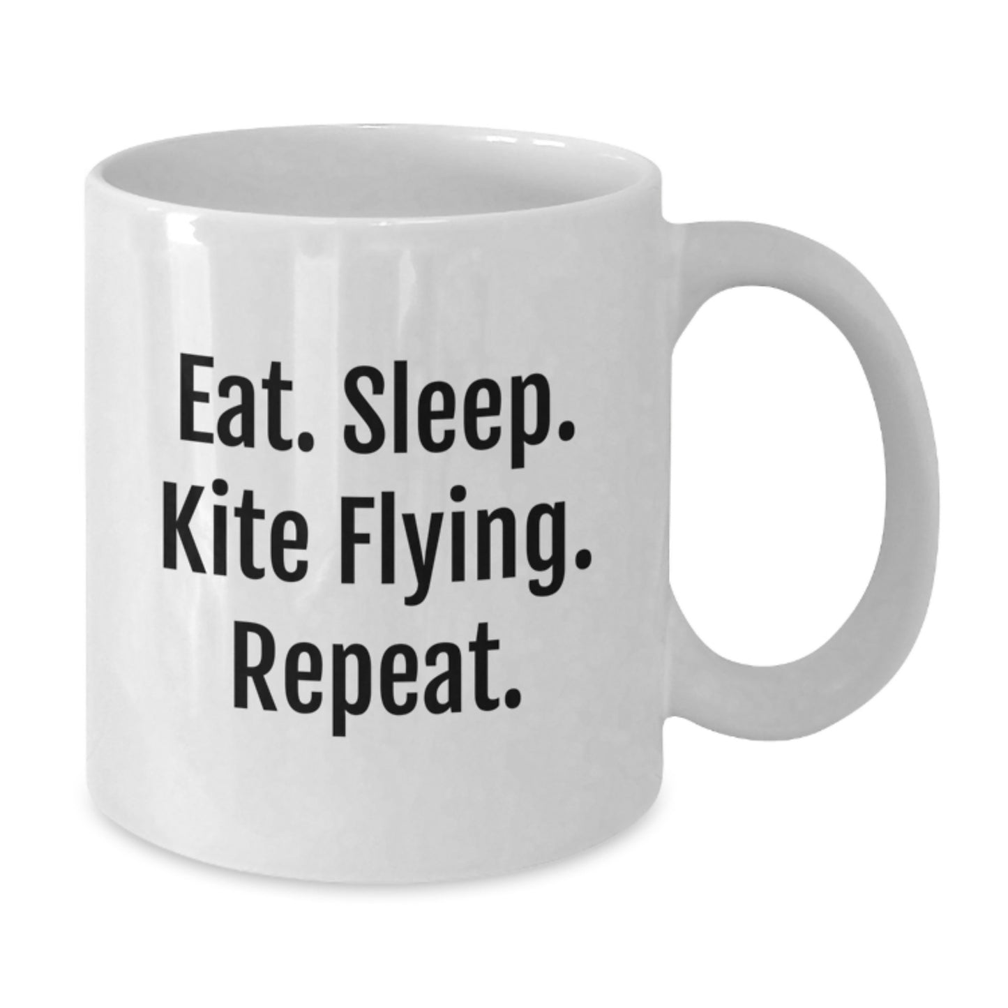 Funny Kite Flying Gifts for Men from Family - Eat. Sleep. Kite Flying. Repeat. White Coffee Mug - Additional