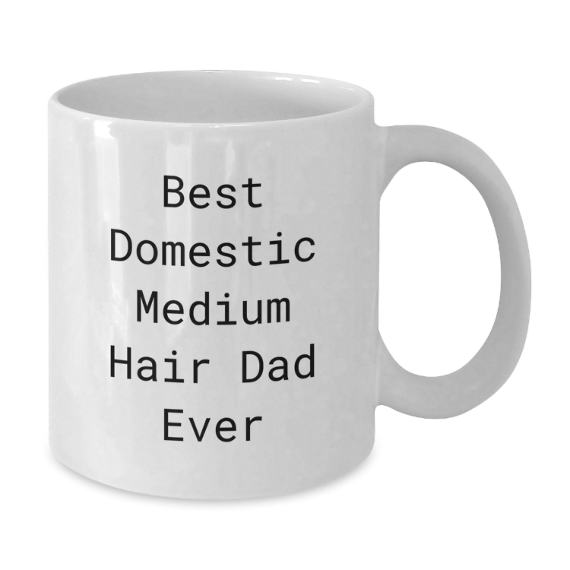 Funny Domestic Medium Hair Cat Dad Ever White Coffee Mug Gifts from Men to Domestic Medium Hair Cat Friends - Additional