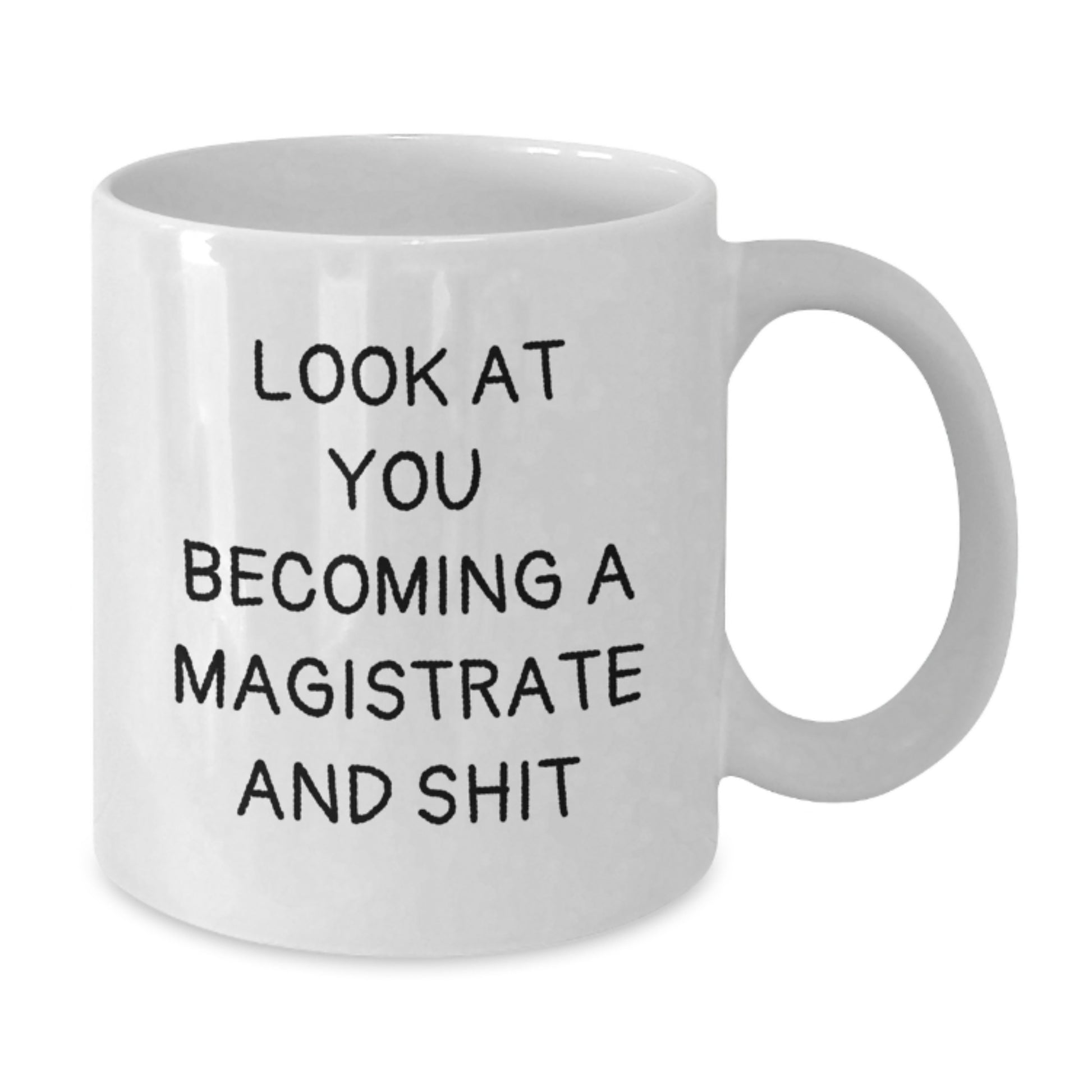 Funny Magistrate Gifts for Magistrate - White Coffee Mug, Look At You Becoming A Magistrate And Shit, Gifts from Friends to Family - Additional