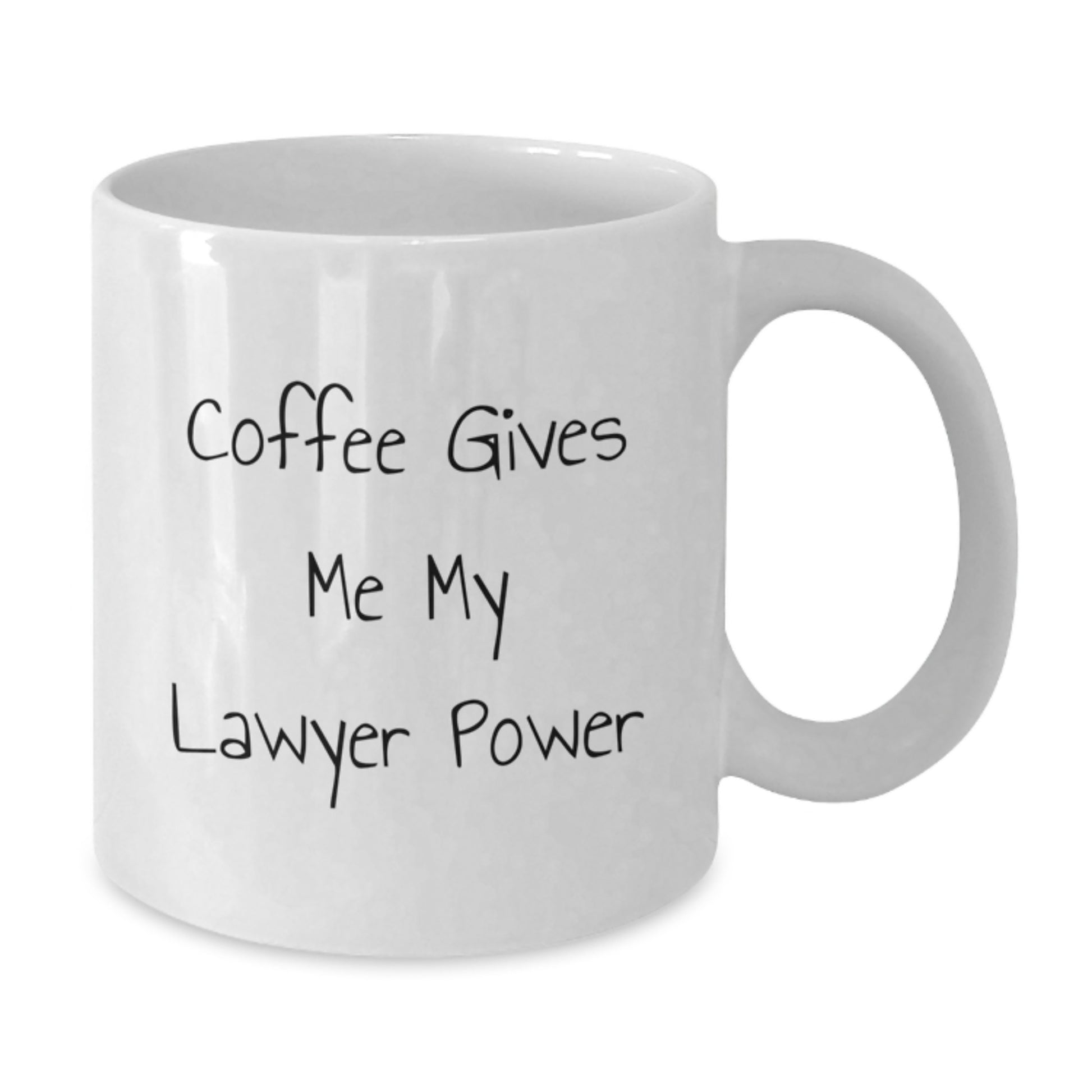 Funny Lawyer Gifts for Men, White Coffee Mug, 'Coffee Gives Me My Lawyer Power', Christmas Unique Gifts from Friends - Additional