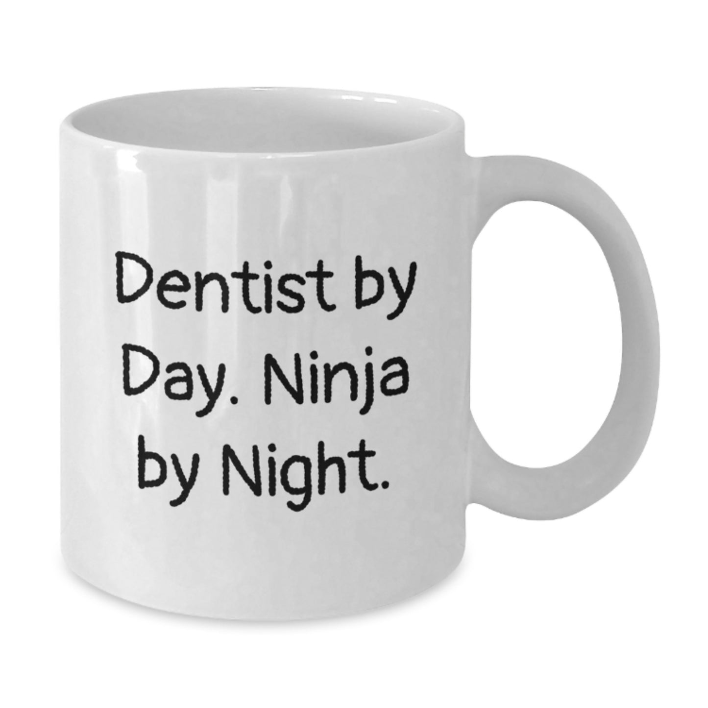 Funny Dentist Gifts from Men, Unique White Coffee Mugs for Dentists By Day Ninja By Night. - Additional