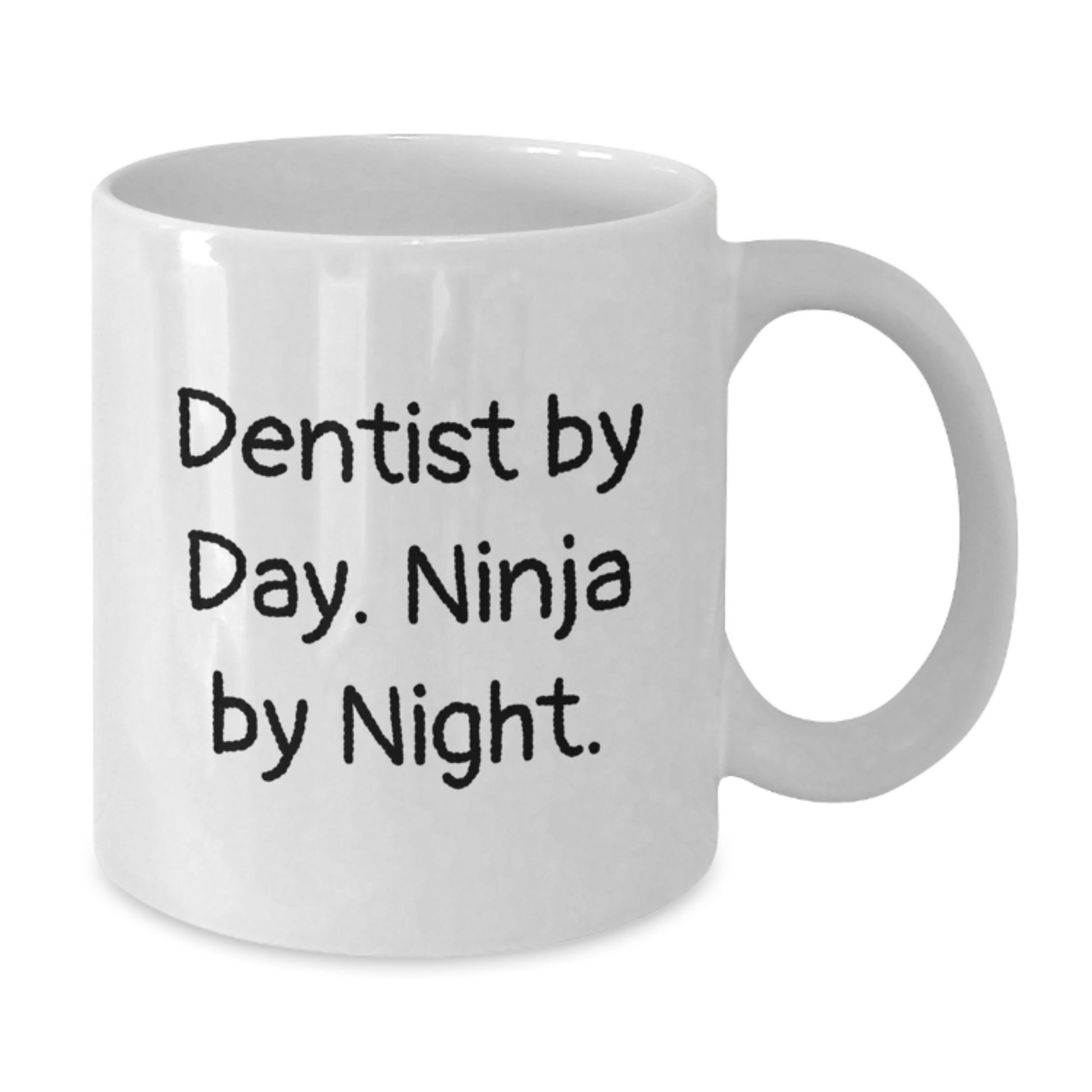 Funny Dentist Gifts from Men, Unique White Coffee Mugs for Dentists By Day Ninja By Night. - Additional