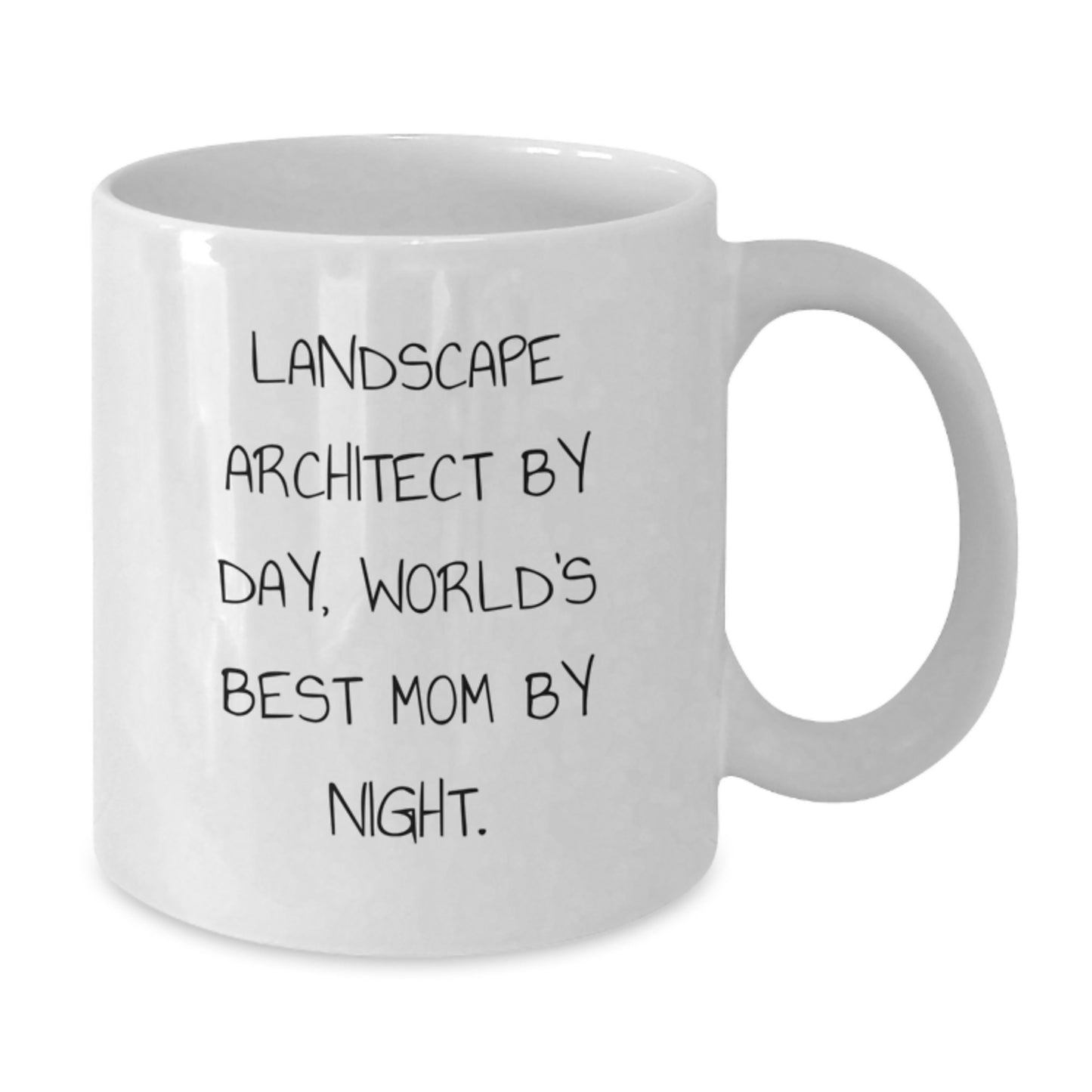 Landscape Architect Funny Mugs Gifts from Mom for Graduation Celebration, Unique White Coffee Mug for Landscape Architect By Day, World's Best Mom By Night. - Additional