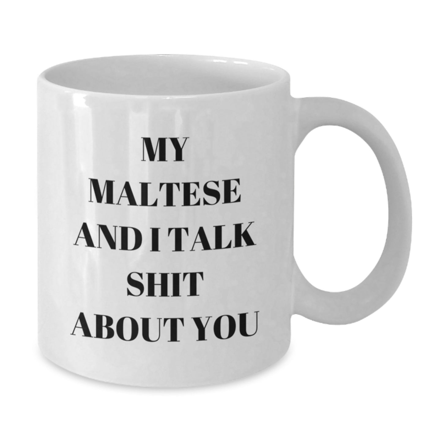Funny Maltese Dog Lover Gifts from Friends Unique Valentine's White Coffee Mugs - 'My Maltese And I Talk Shit About You' Quote - Additional
