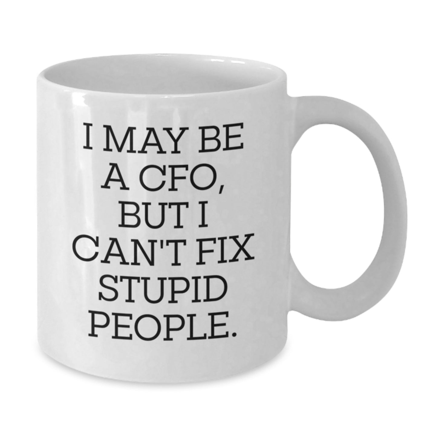 Funny CFO Gifts from Men to Friends, Birthday Unique White Coffee Mugs for CFO, 'I May Be A Cfo, But I Can't Fix Stupid People' Quote - Additional