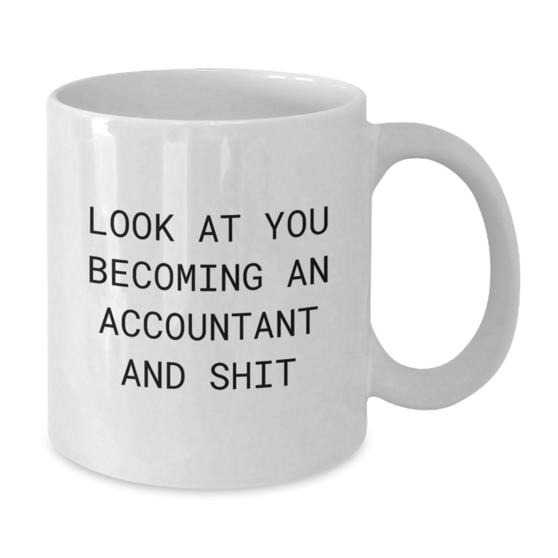 Funny Accountant Gifts for Him, White Coffee Mug, 'Look At You Becoming An Accountant And Shit' - Valentine's Unique Gifts from Men to Accountant Friends - Additional