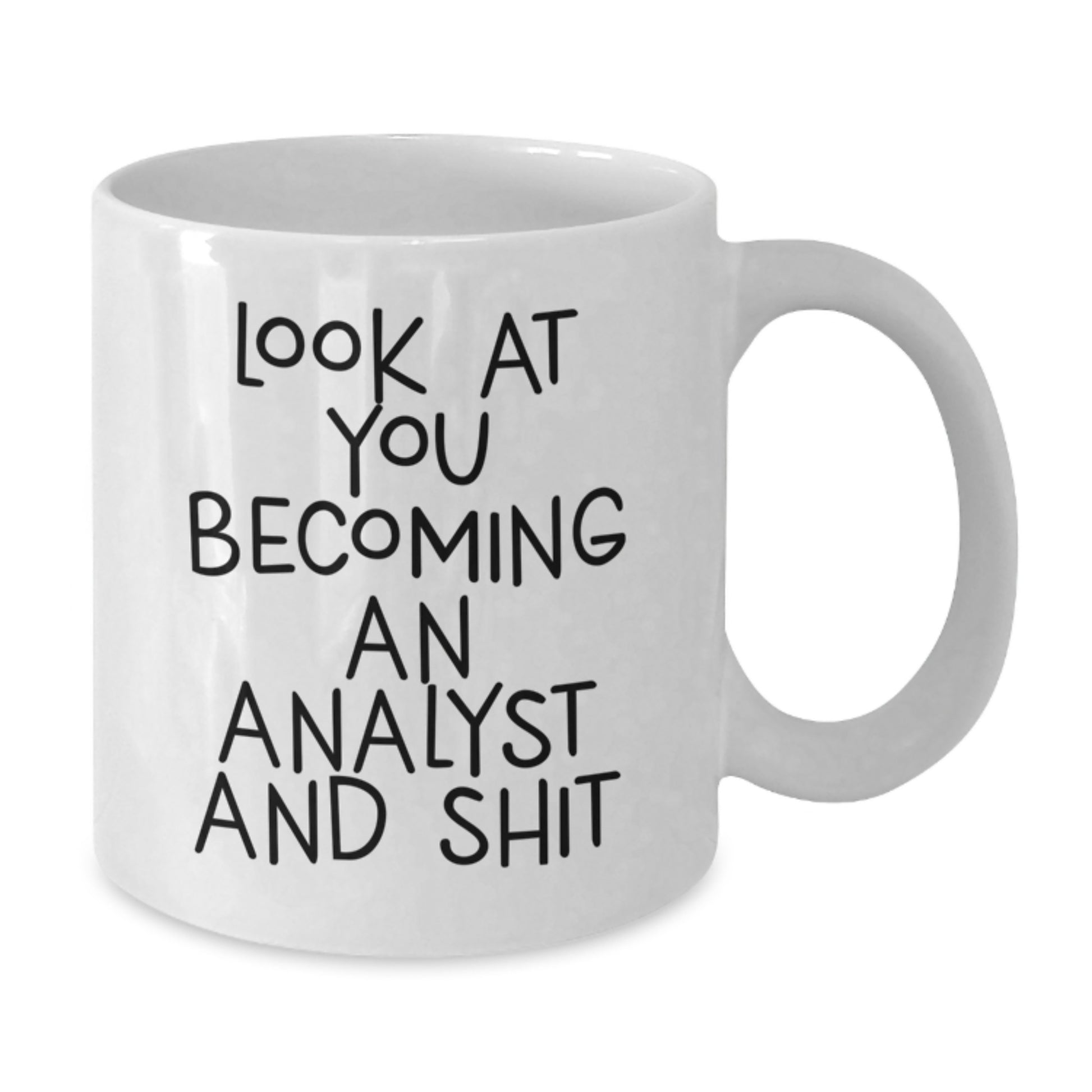 Unique Funny Analyst Gifts from Friends, White Coffee Mug for Christmas Unique Gifts, 'Look At You Becoming An Analyst And Shit' Men Women Coworkers Family - Additional