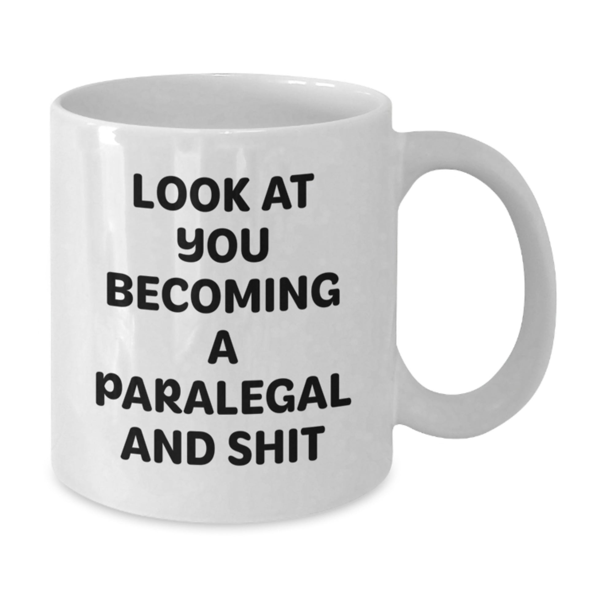 Funny Paralegal Gifts for Men - White Coffee Mug, Look At You Becoming A Paralegal And Shit - Unique Christmas Memorable Presents from Friends - Additional