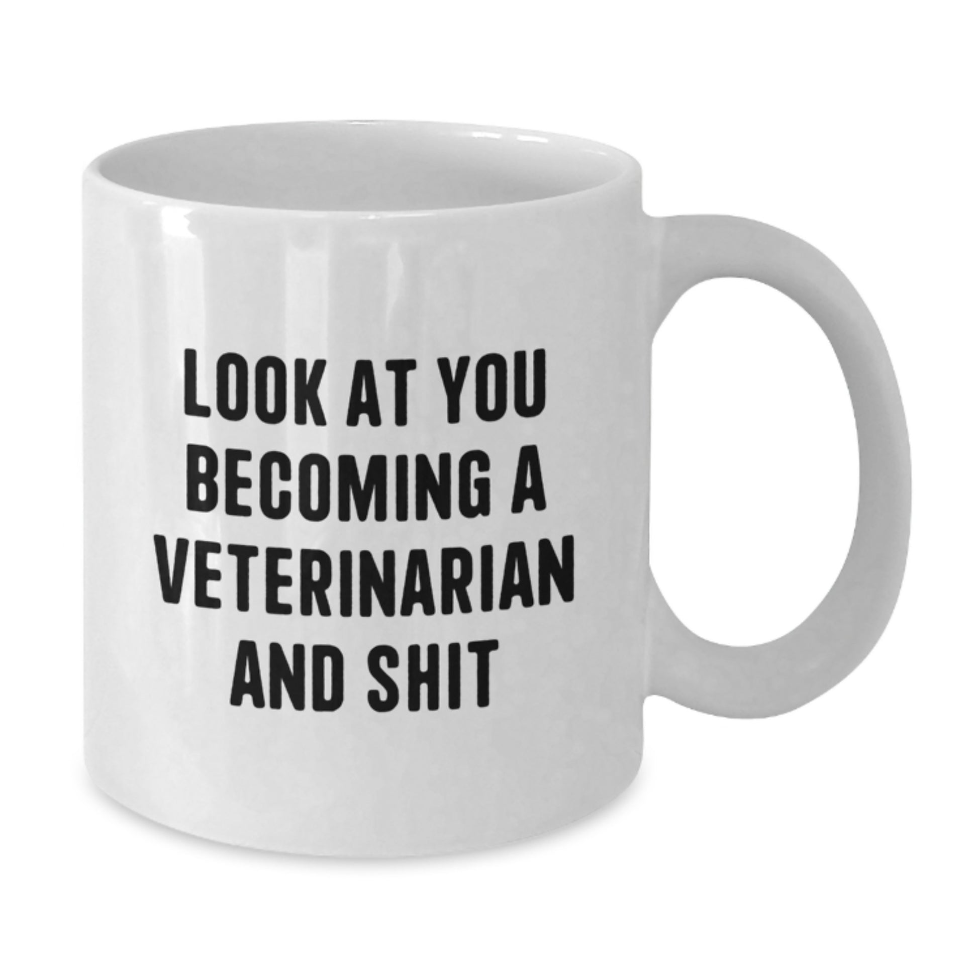 Funny Veterinarian Gifts, Look At You Becoming A Veterinarian And Shit White Coffee Mug, Perfect for Friends and Family - Additional