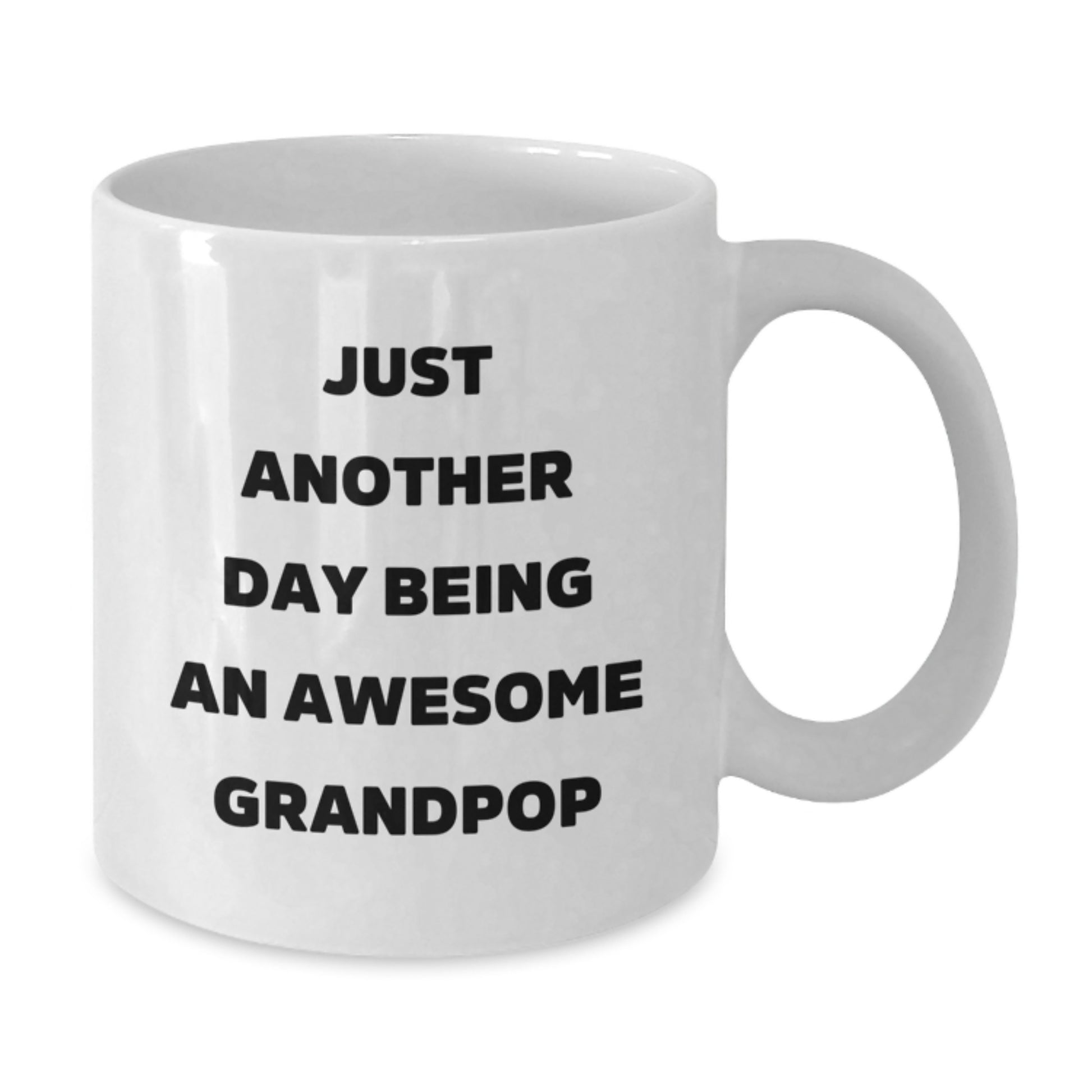 Funny Grandpop Gifts for Him - White Coffee Mug - Just Another Day Being An Awesome Grandpop, Unique Christmas Unique Gifts from Family to Grandpop, Grandpop Lover Mug for Men - Additional