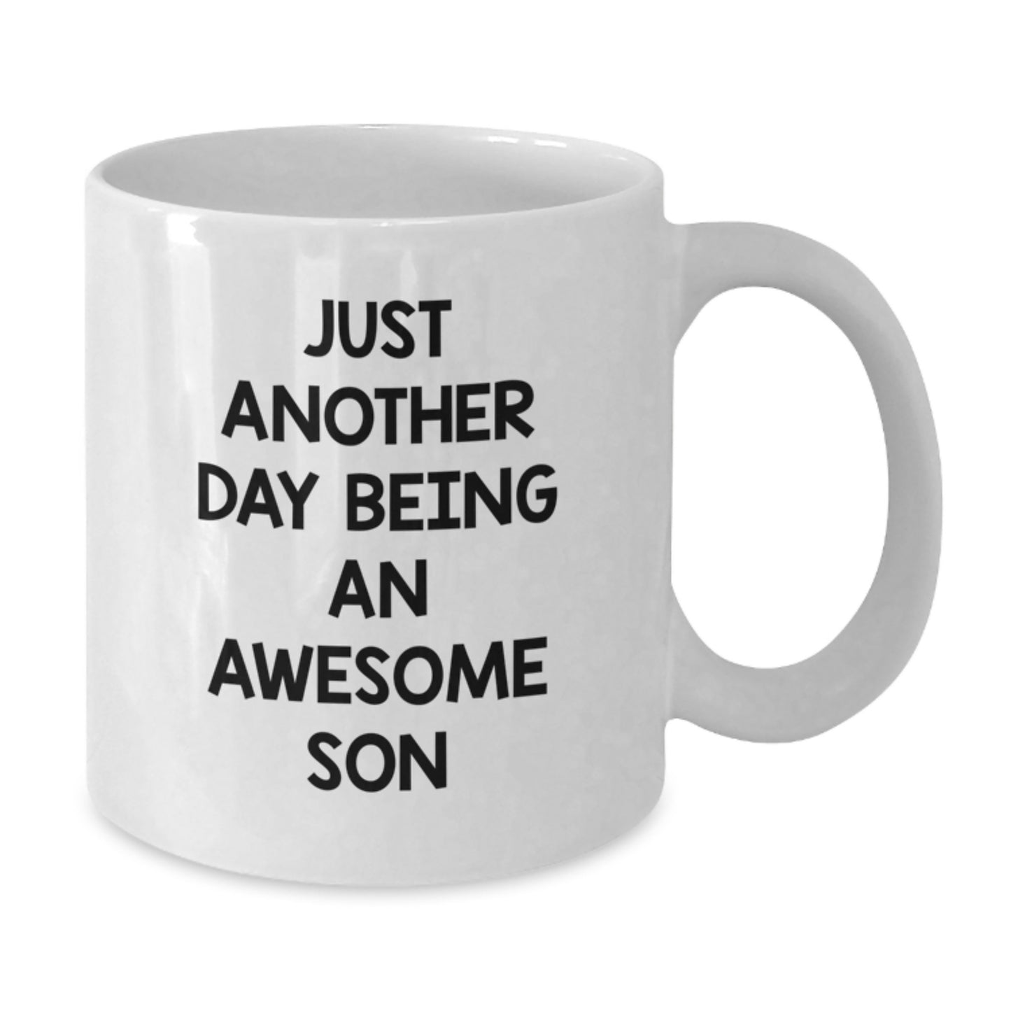 Funny White Coffee Mug Gifts for Son - 'Just Another Day Being An Awesome Son' Quotes, Christmas Unique Gifts from Family to Men - Additional