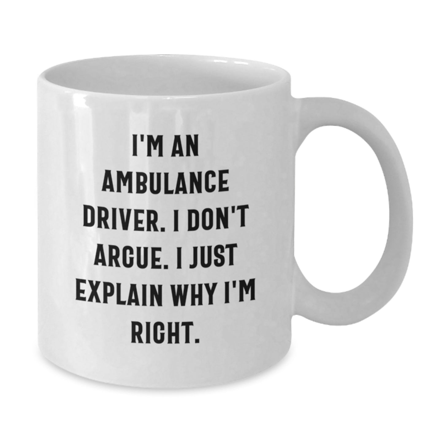 Ambulance Driver Gifts for Men, Funny White Coffee Mug, Graduation Unique Gifts from Friends, Ambulance Driver Humor - Additional