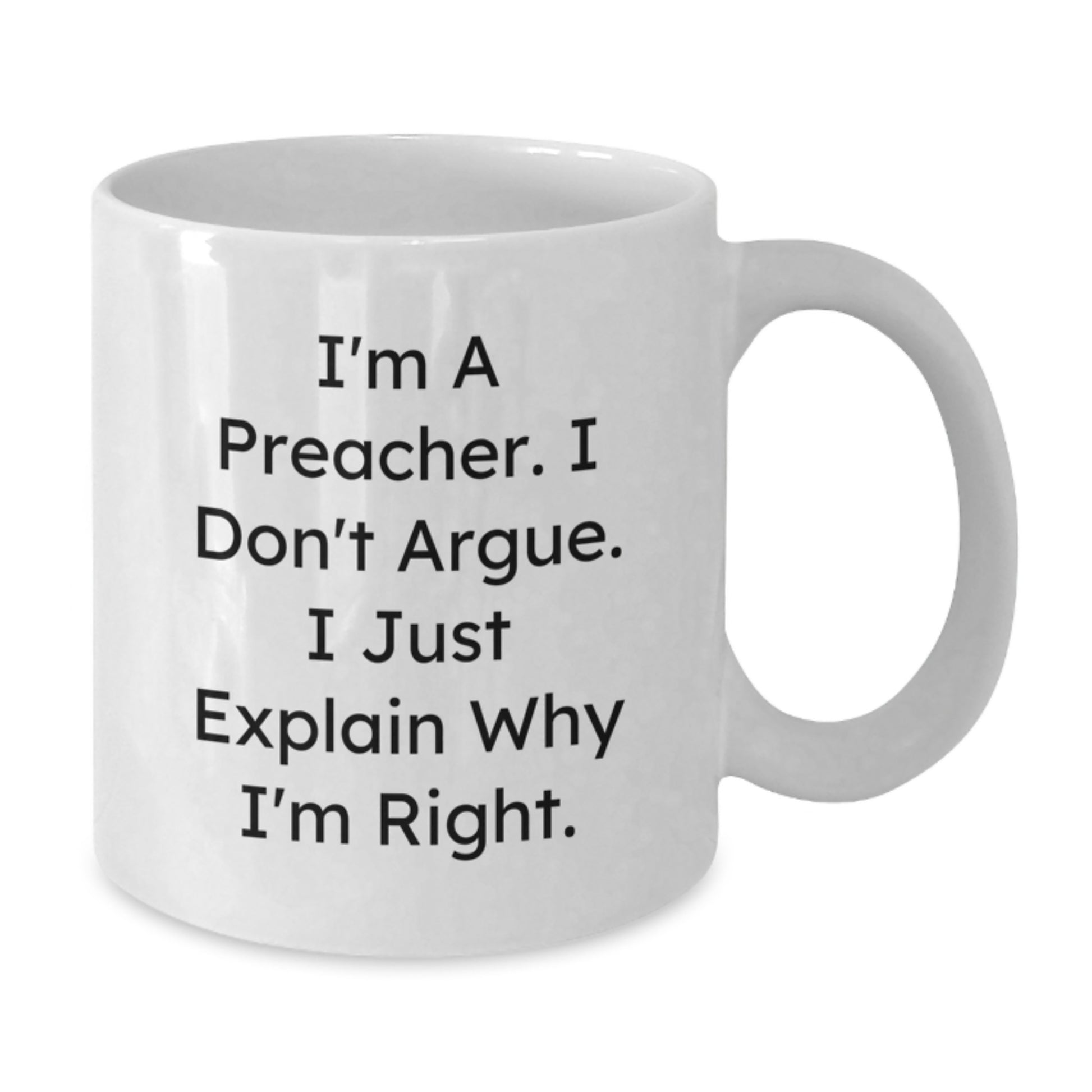 Funny Preacher Gifts for Men, White Coffee Mug, Unique Graduation Unique Gifts from Friends to Family - Additional