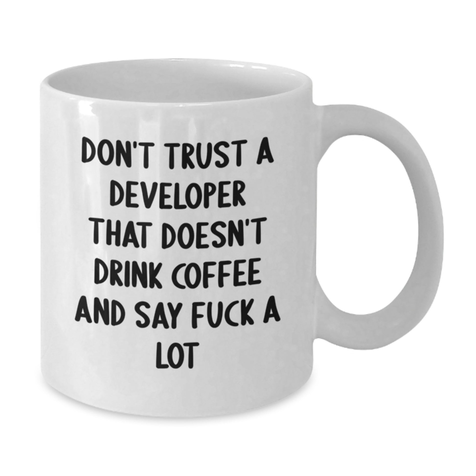 Funny Coffee Lovers Gifts from Friends for Developer, White Coffee Mug, 11oz/15oz Capacity, Ceramic, Microwave and Dishwasher Safe - Additional