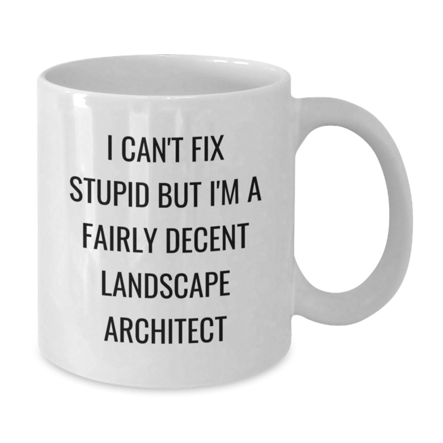 Funny Landscape Architect Gifts, White Coffee Mug for Valentine's - 'I Can't Fix Stupid But I'm A Fairly Decent Landscape Architect' Gifts from Friends to Men, Unique Valentine's Gifts - Additional