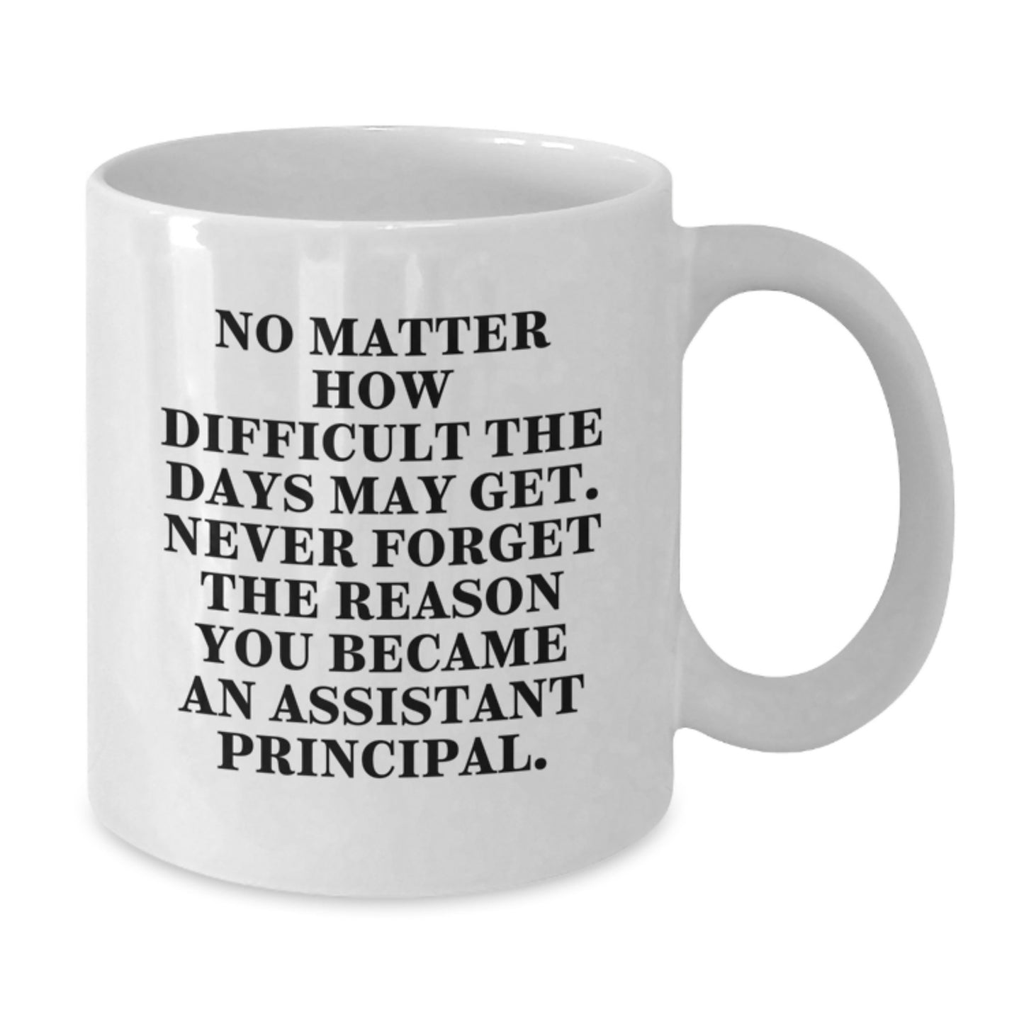 Funny Gifts from Family to Assistant Principal White Coffee Mug, Birthday Unique Gifts for Men in White Color, Inspirational Quote about Never Giving Up - Assistant Principal - Additional