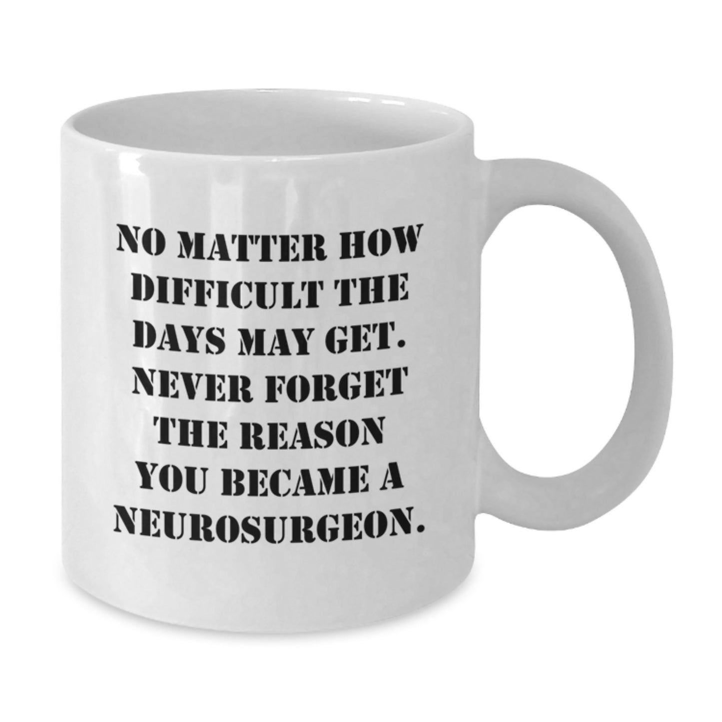 Gifts from Friends, Inspirational Quote for Neurosurgeon, Funny White Coffee Mug for Valentine's - 'Never Forget The Reason...' - Additional