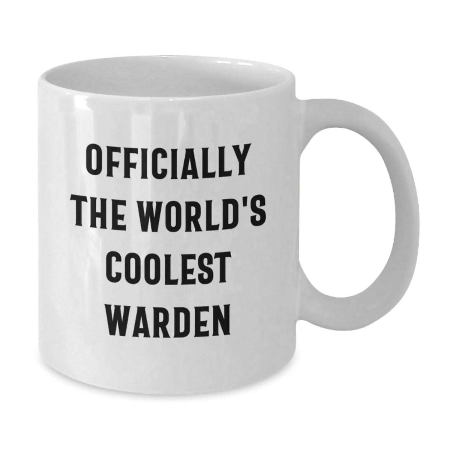 Funny Warden Gifts from Friends, Unique White Coffee Mug for Warden, Inspirational Quote 'Officially The World's Coolest Warden' - Additional