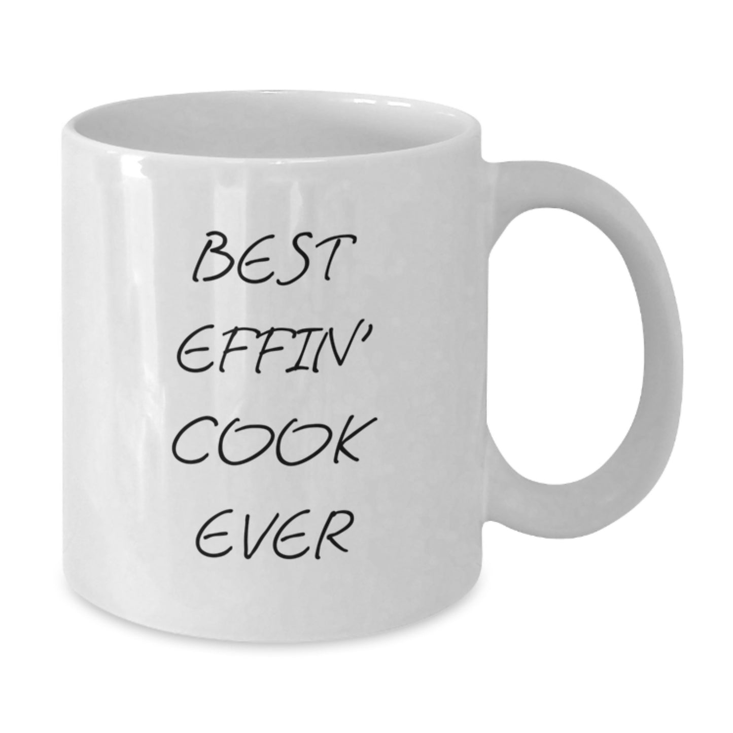 Funny Cook Gifts from Family for Graduation Unique Cooks, Best Effin' Cook Ever White Coffee Mug, 11oz or 15oz Ceramic, Microwave and Dishwasher Safe - Additional