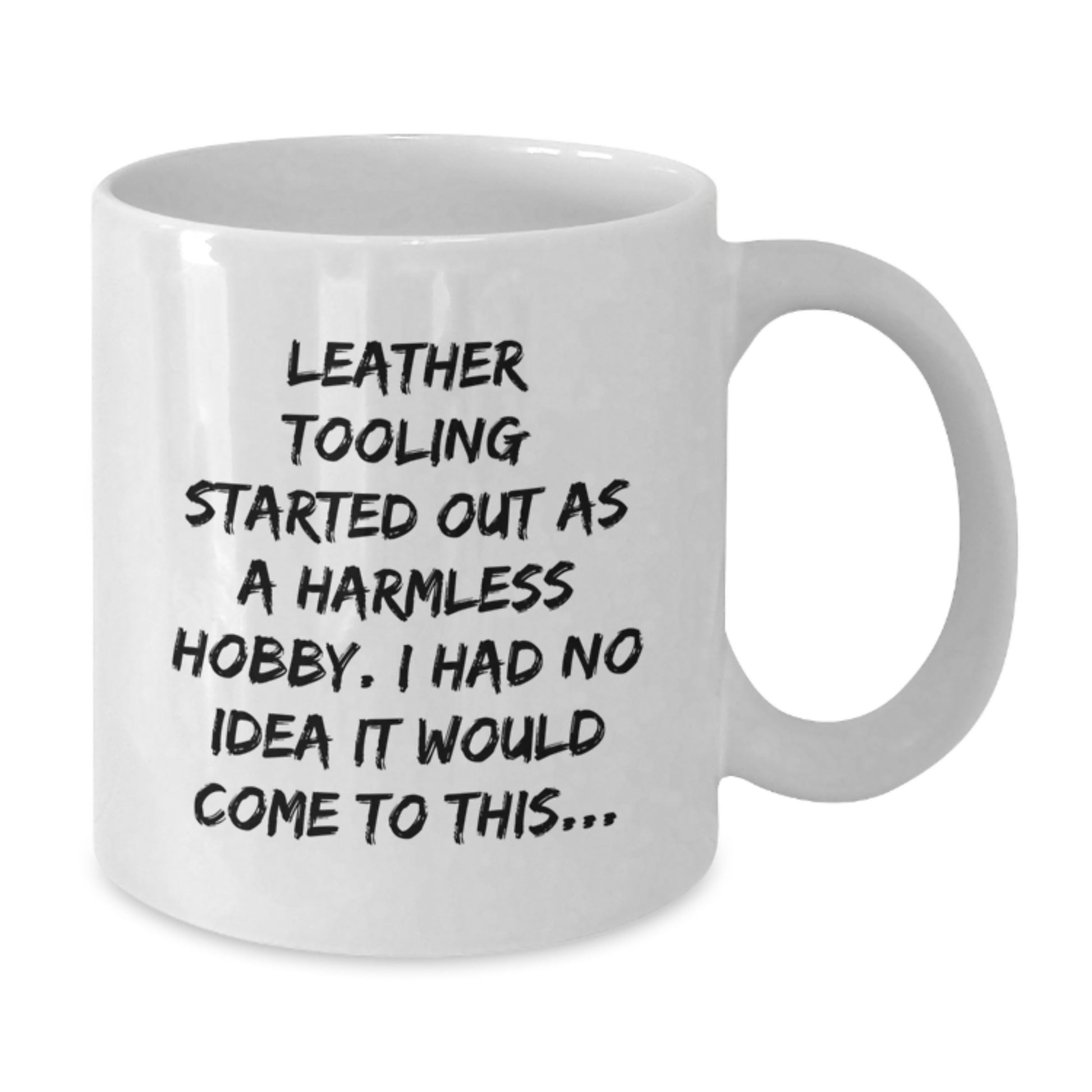 Leather Tooling Keepsake Ceramic White Mug for Him Birthday Gift - Additional