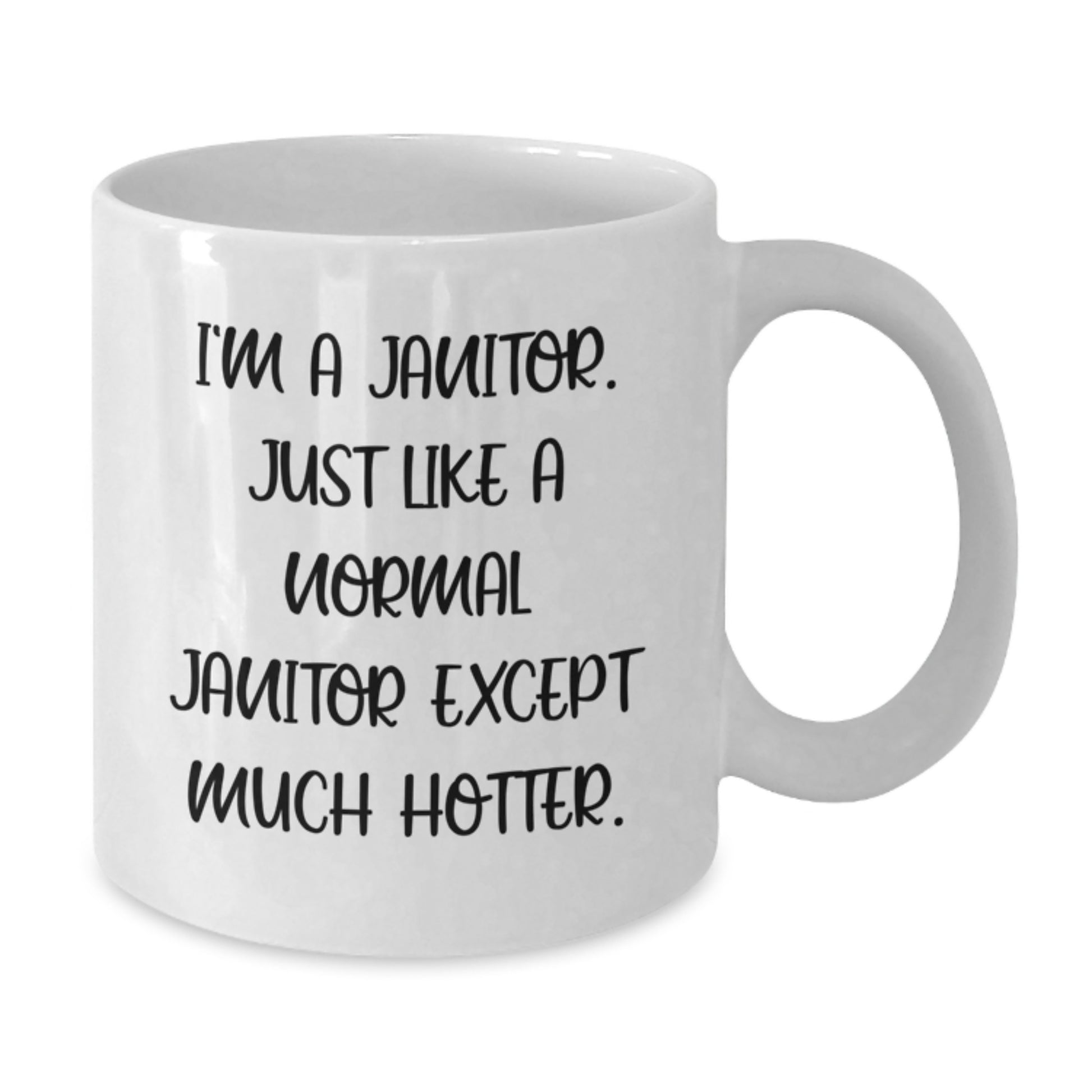 Funny Janitor Mugs Gifts from Men to Janitor Friends at Christmas, White Coffee Mug, I'm A Janitor Quote - Additional