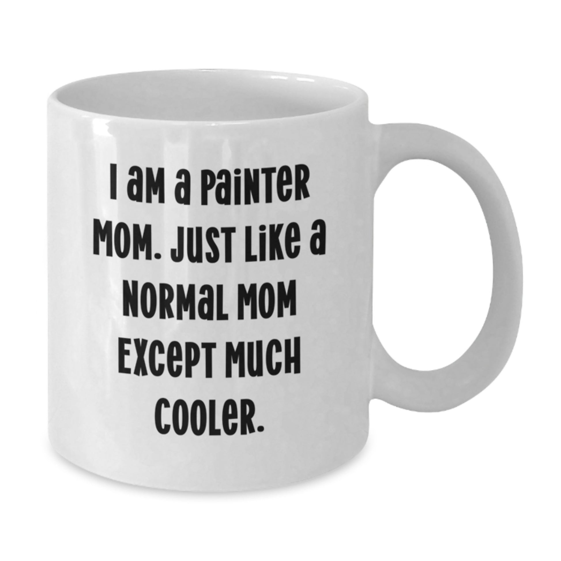 Funny Painter Mom Gifts - White Coffee Mug, I Am A Painter Mom, Unique Birthday Presents for Painter Friends, Gifts from Mom to Painter, 11oz or 15oz Capacity, Ceramic, Microwave and Dishwasher Safe - Additional