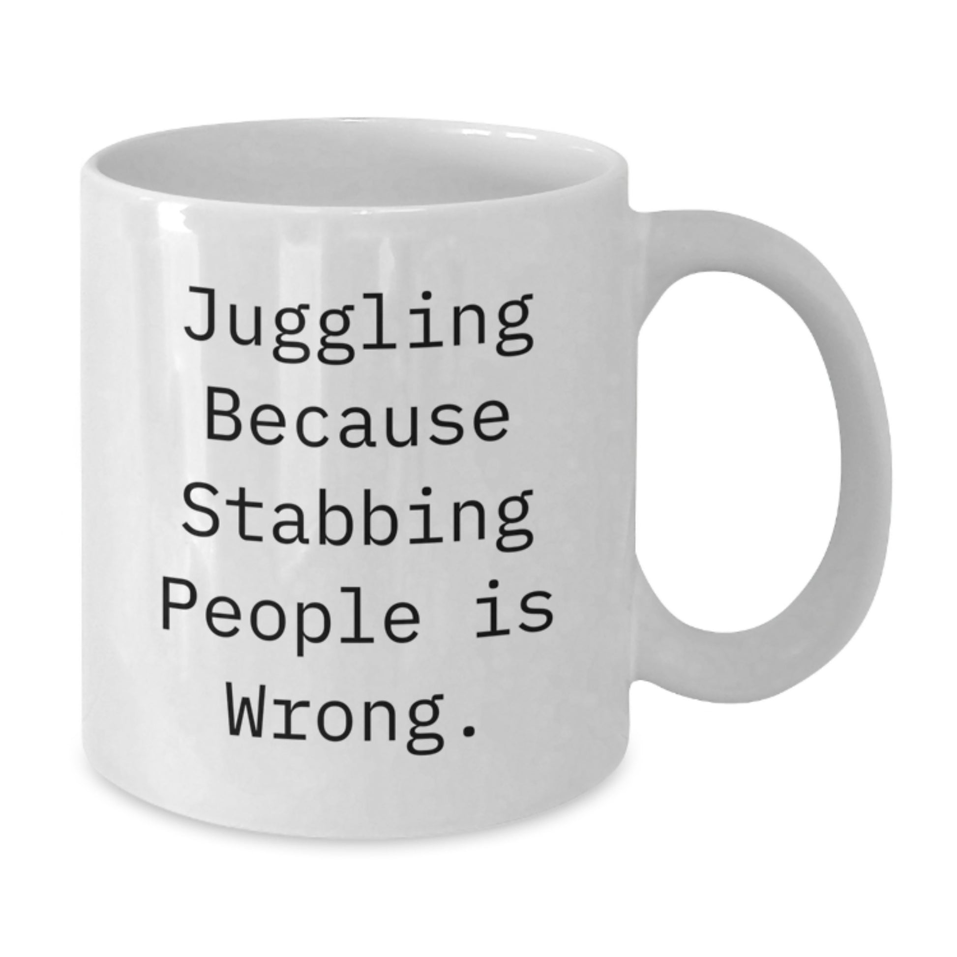 Juggling Jokes Funny Gifts from Friends for Juggling Lovers, White Coffee Mug - 11oz or 15oz Capacity, Ceramic, Microwave and Dishwasher Safe - Additional
