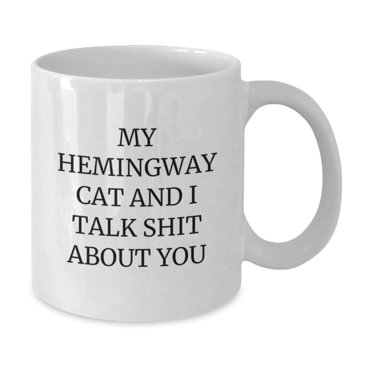 Funny Hemingway Cat Gifts from Friends to Family for White Coffee Mug - Additional