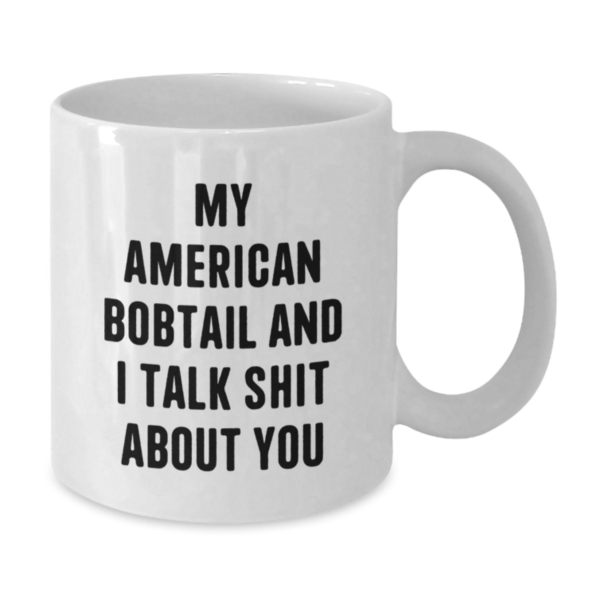 Funny American Bobtail Cat White Coffee Mug Gifts from Friends and Family for Christmas Unique - Additional