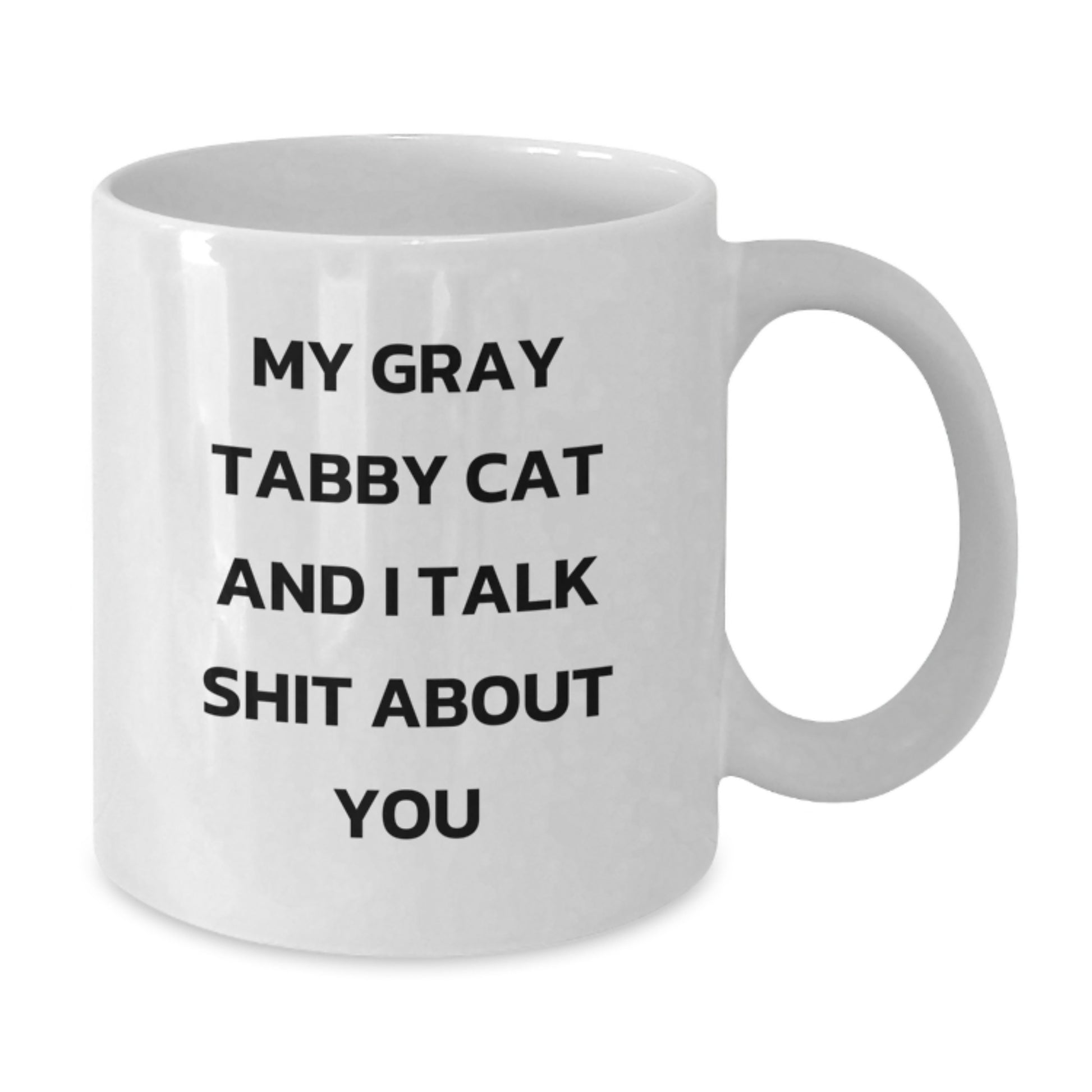 Funny Gray Tabby Cat Gifts from Men to Women Friends on Valentine's Unique White Coffee Mugs - Additional