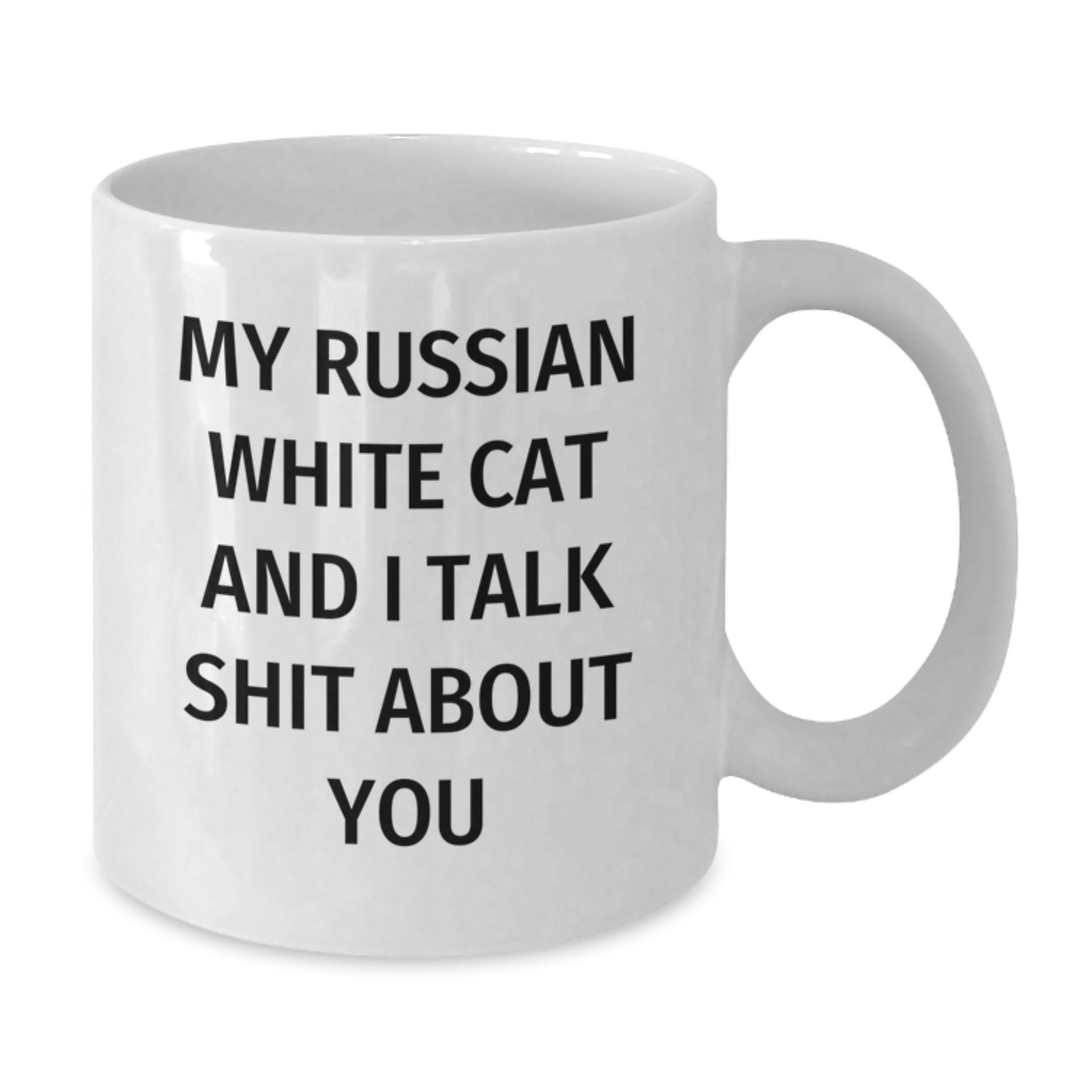 Funny Russian White Cat Gifts for Russian White Cat Lover Friends and Family - White Coffee Mug - Additional