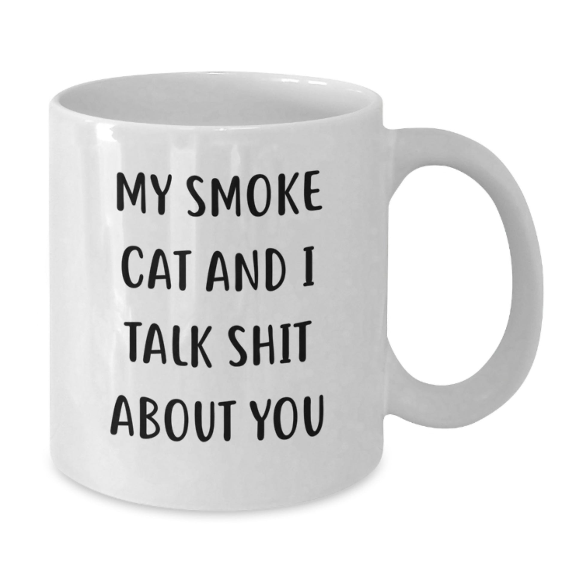 Funny Smoke Cat Gifts for Men - My Smoke Cat And I Talk Shit About You White Coffee Mug, Christmas Unique Presents - Additional