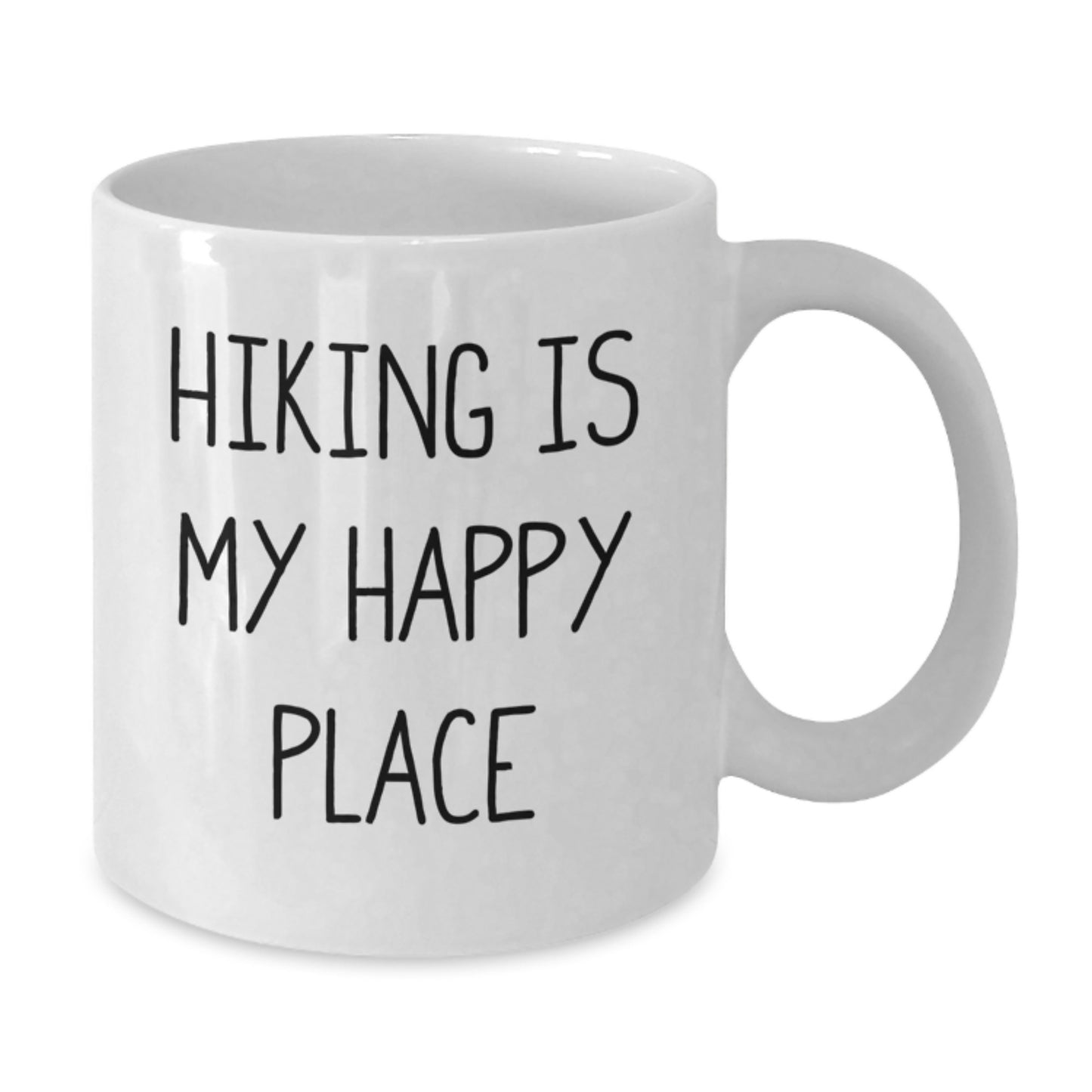 Hiking Enthusiast Gifts for Dad - Funny Hiking White Coffee Mug, 'Hiking Is My Happy Place' Quote, Ideal Gift for Father's Day - Additional