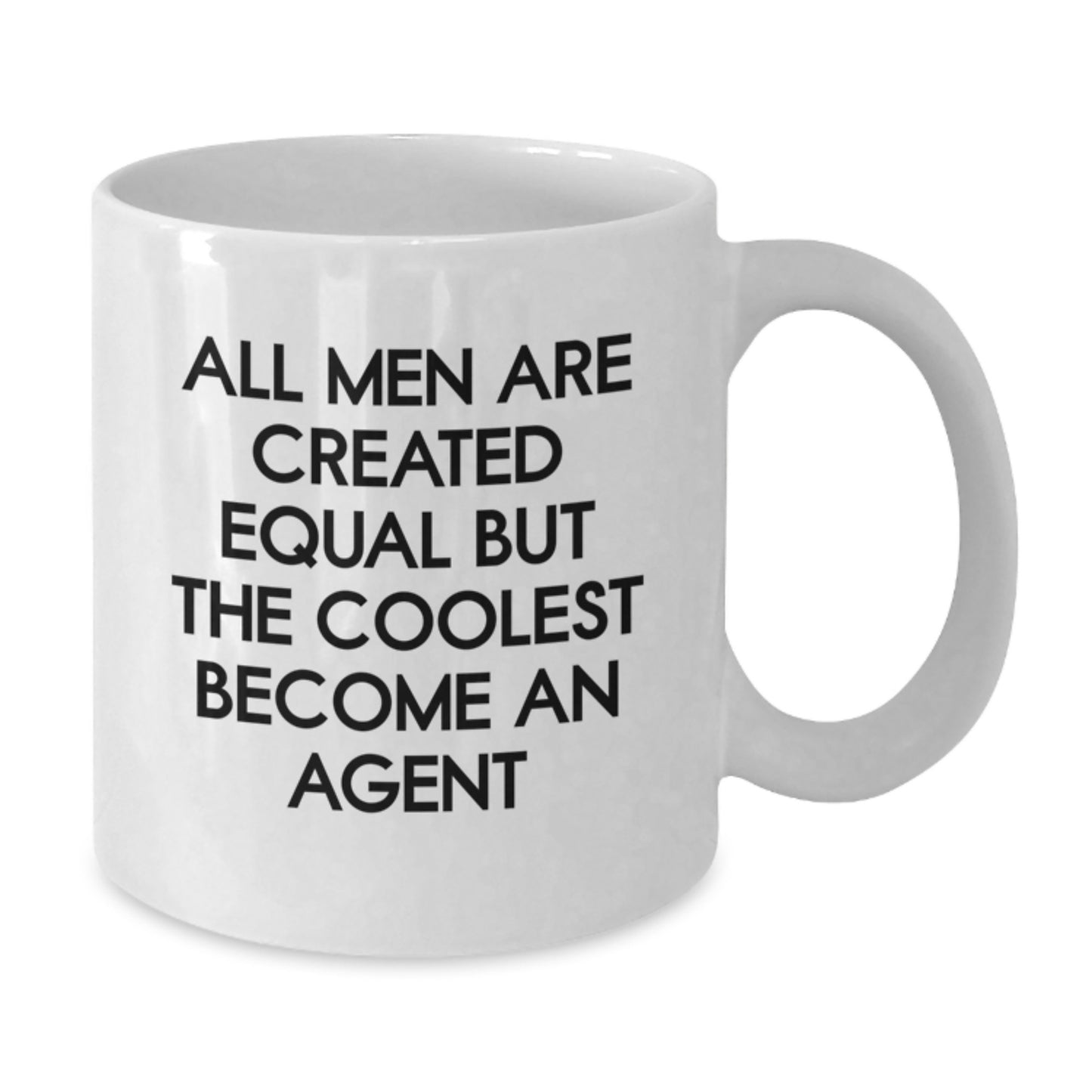 Funny Agent Gifts for Him, Valentine's Unique Agent Coffee Mugs, White Ceramic Agent Mug with Cute Quote 'All Men Are Created Equal But The Coolest Become An Agent' - Additional