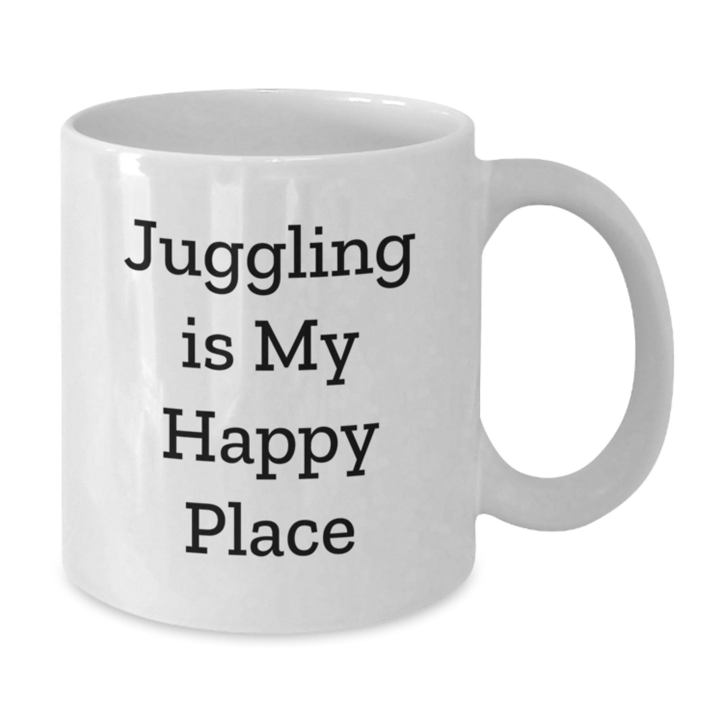 Funny Juggling Gifts for Mom, Enthusiast of 'Juggling Is My Happy Place', White Coffee Mug - Additional