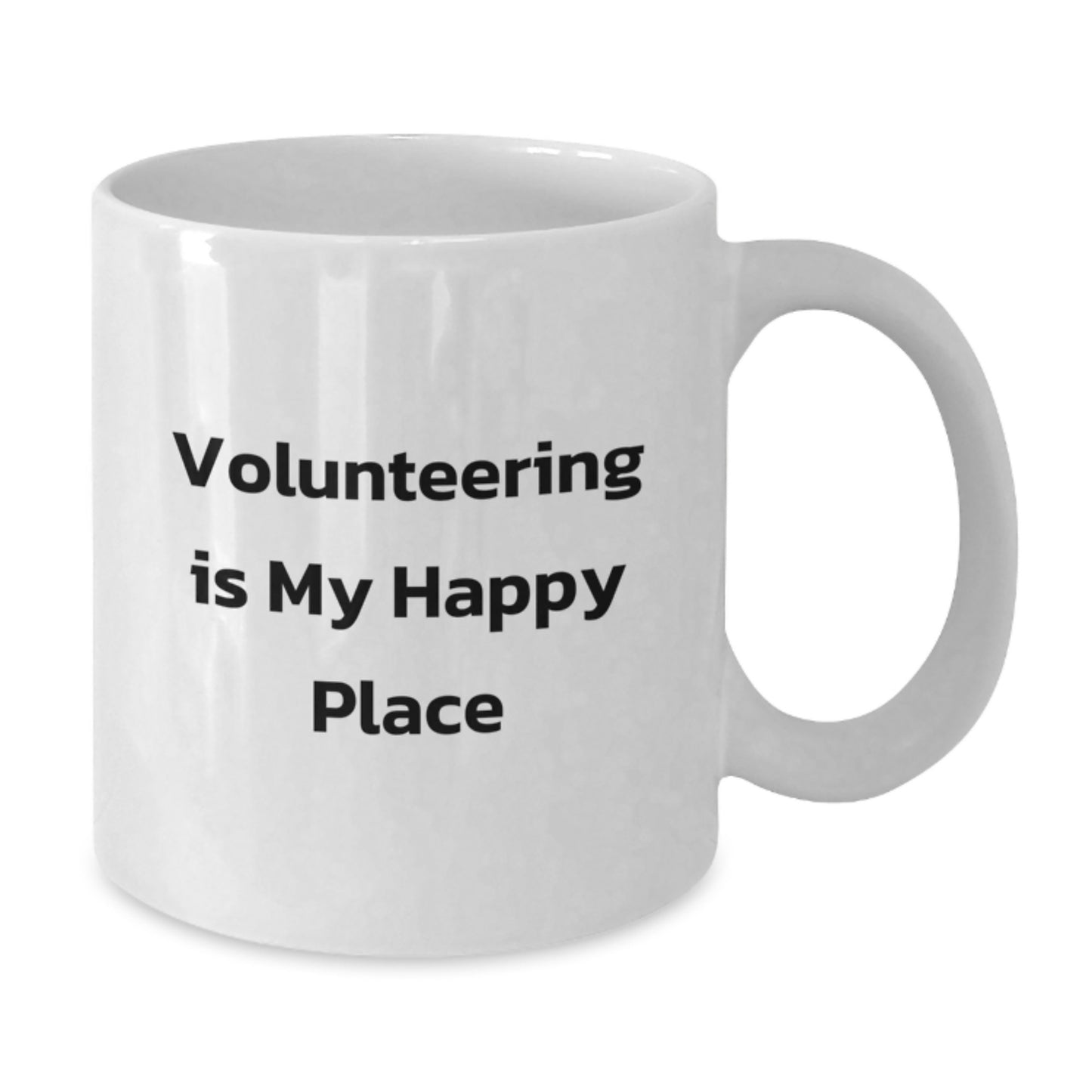 Funny Volunteering Gifts for Friends from Men, Gifts for Volunteering Enthusiasts, White Coffee Mug - Volunteering Is My Happy Place - Additional