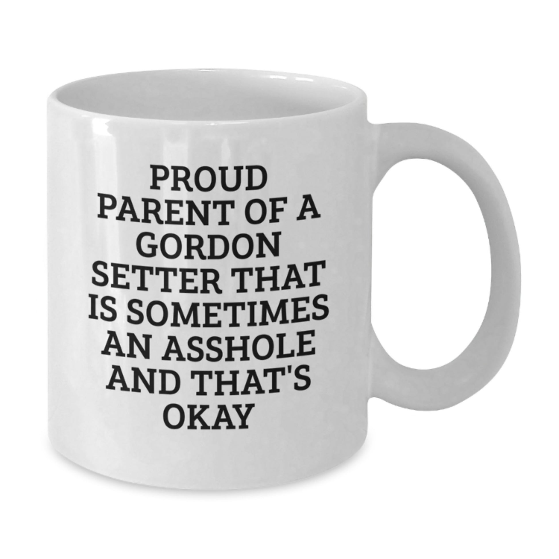 Funny Gordon Setter Dog Lover Gifts for Men Women Friends Family, White Coffee Mug for Valentine's, Proud Parent of a Gordon Setter That Is Sometimes an Asshole and That's Okay - Additional