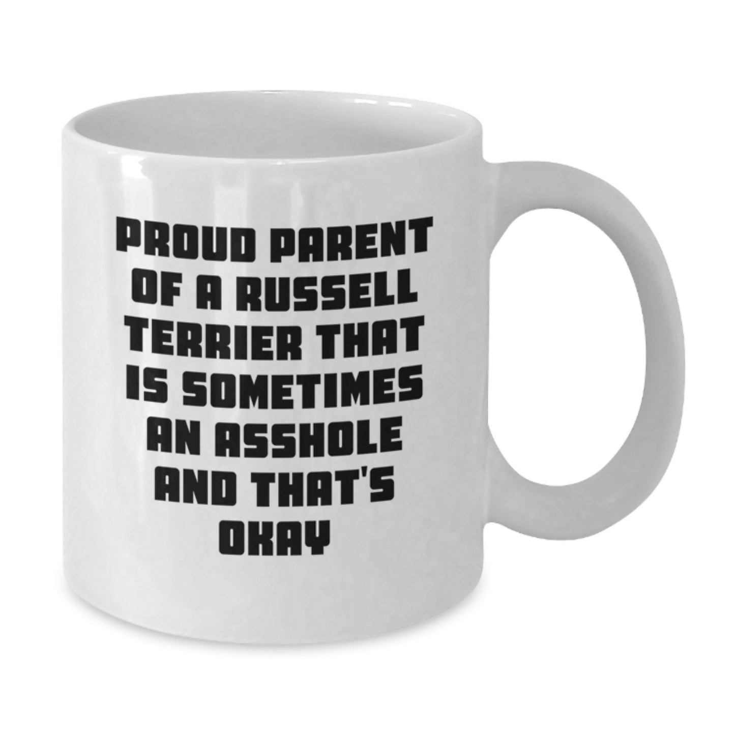 Funny Russell Terrier Dog Gifts for Russell Terrier Lovers, White Coffee Mug for Dog Parents, Proud Parent Quote, Gifts from Friends and Family - Additional