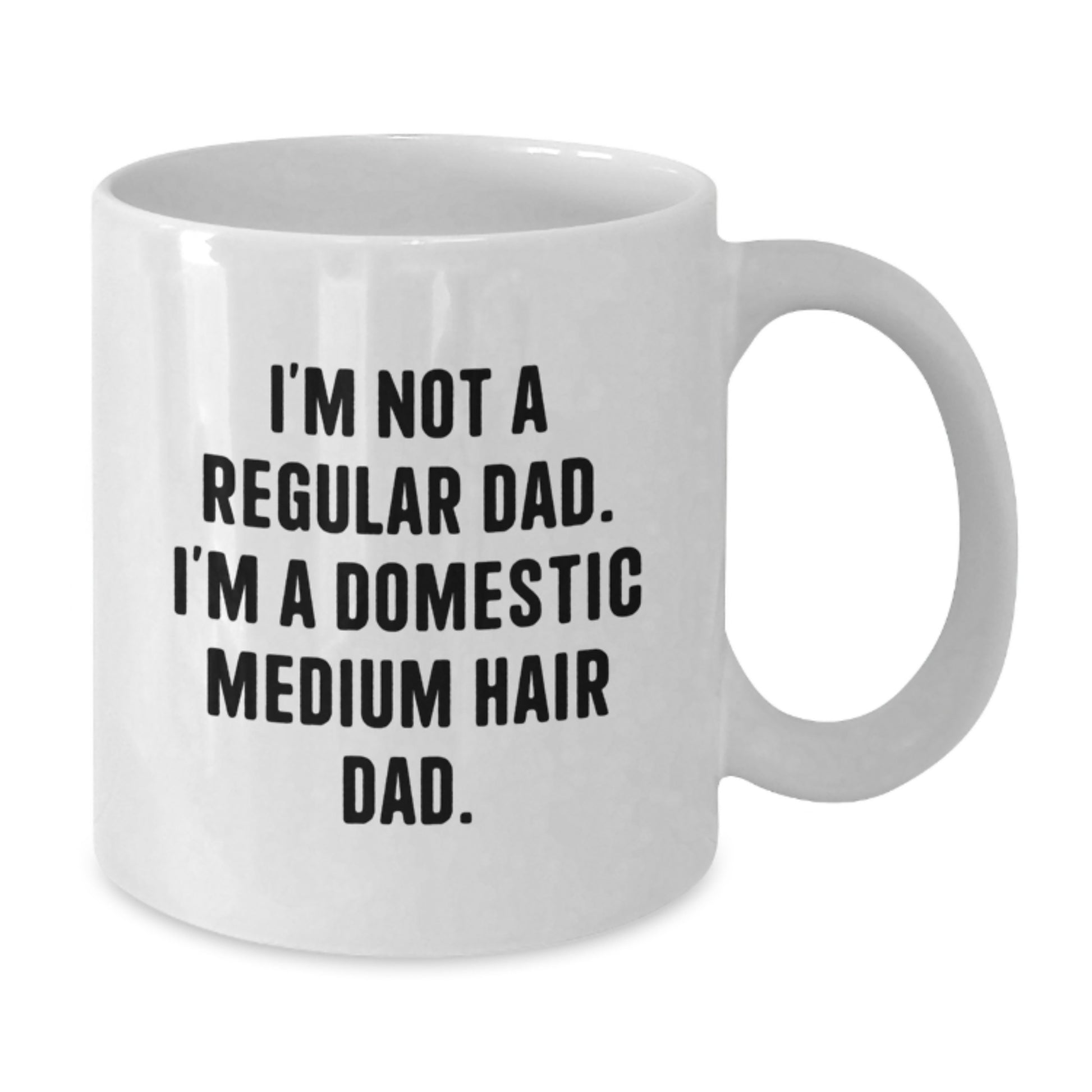 Funny Domestic Medium Hair Cat Gifts for Men White Coffee Mug - Graduation Unique Gifts from Dad to Domestic Medium Hair Cat - Additional