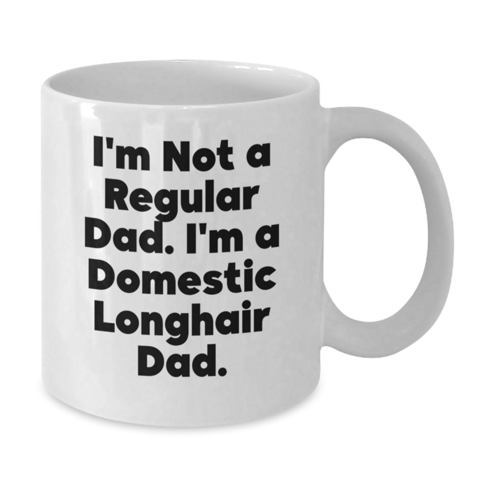 Domestic Longhair Cat Lover Gifts from Men to Family Friends Dad Graduation Unique Gifts Ceramic White Coffee Mug I'm Not A Regular Dad I'm A Domestic Longhair Dad - Additional