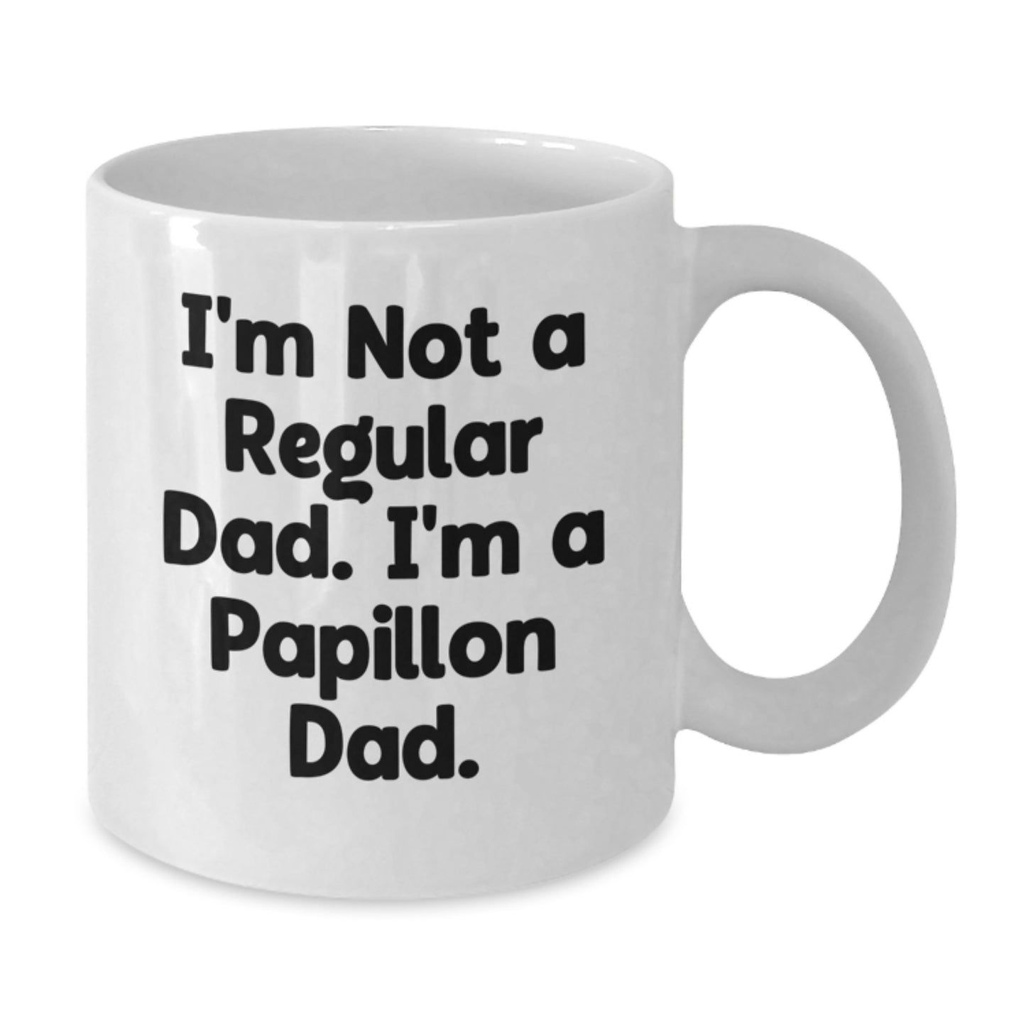 Funny Papillon Dog Gifts for Men, Unique Birthday Presents from Dad to Papillon Dog Lover, White 11oz/15oz Coffee Mug - Additional