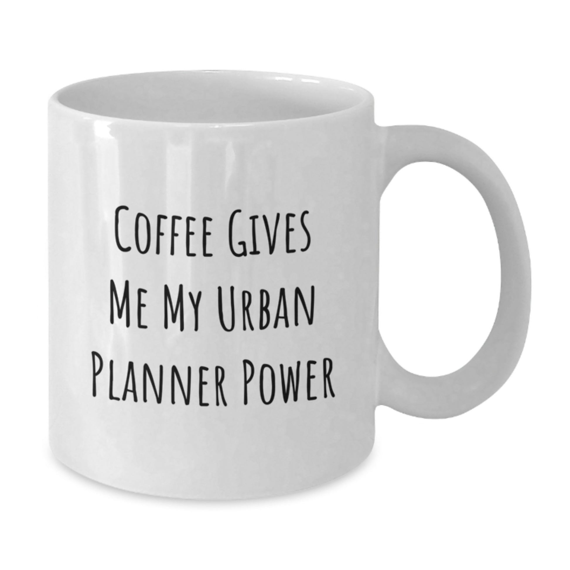 Funny Urban Planner Gifts from Friends for Birthday - Coffee Gives Me My Urban Planner Power White Coffee Mug - Additional