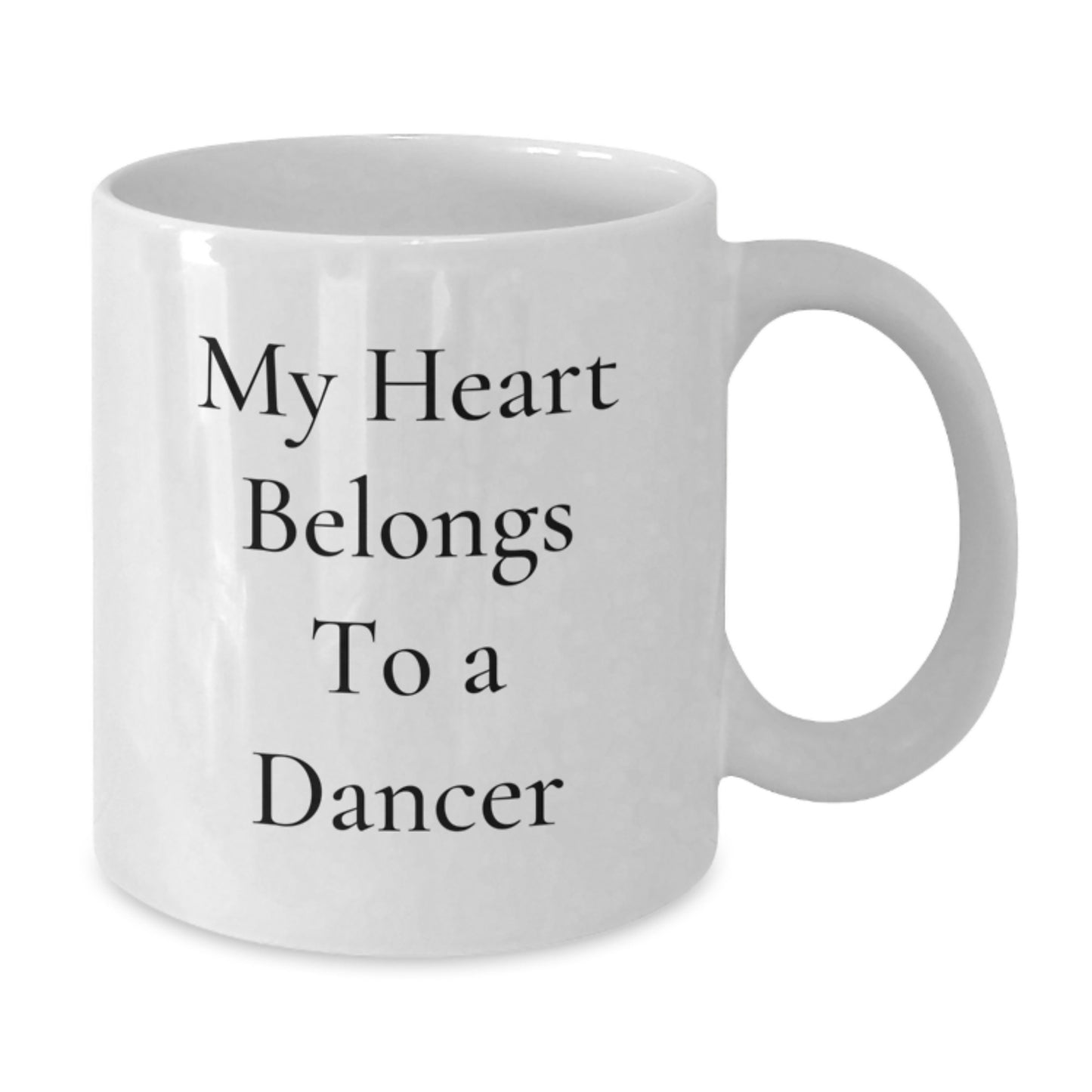 Funny My Heart Belongs To A Dancer White Coffee Mug Gifts for Dancer Graduation Unique Gifts from Friends - Additional