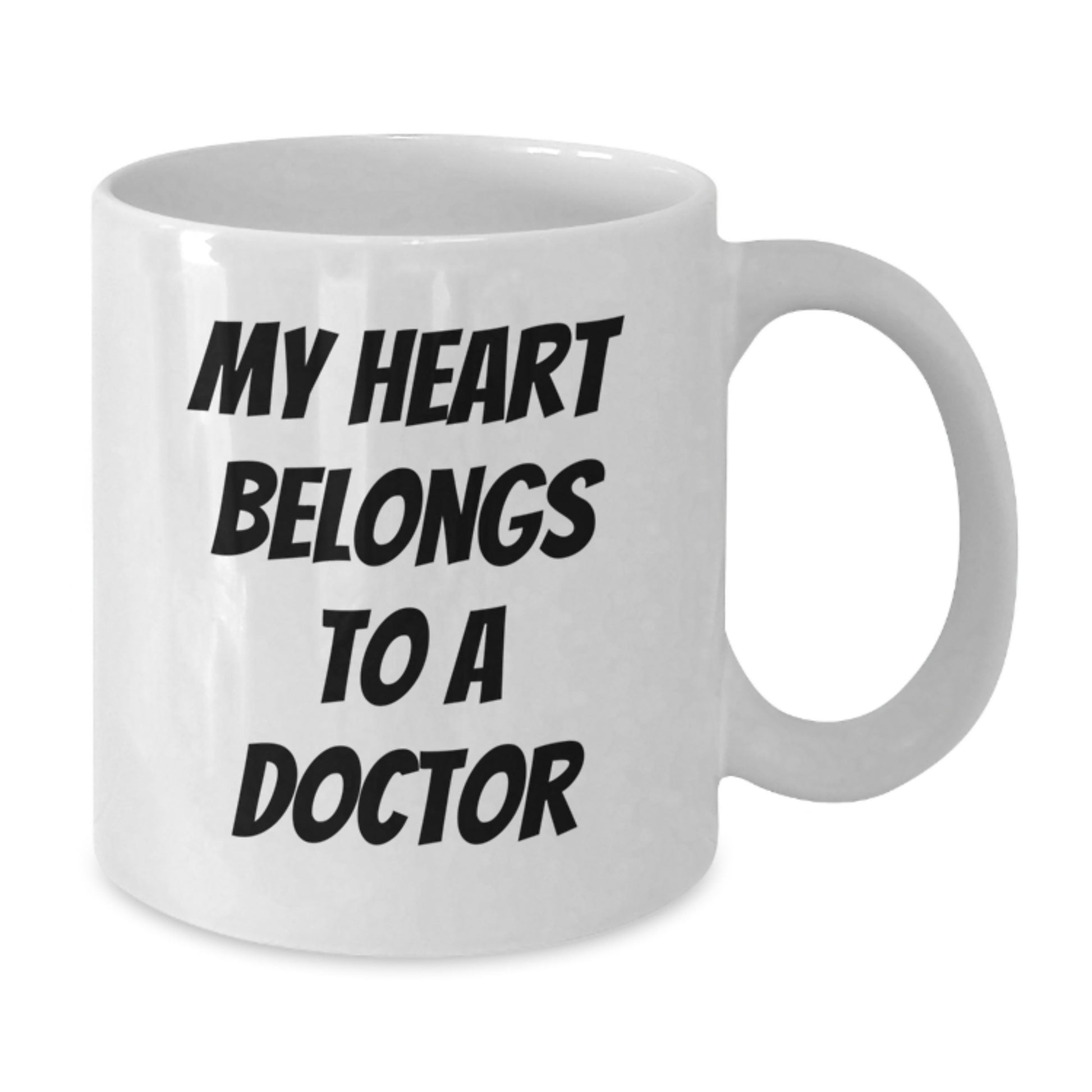 Funny White Coffee Mugs for Doctors Gifts from Friends and Family - 'My Heart Belongs To A Doctor' - Unique Christmas Unique Gifts - Additional