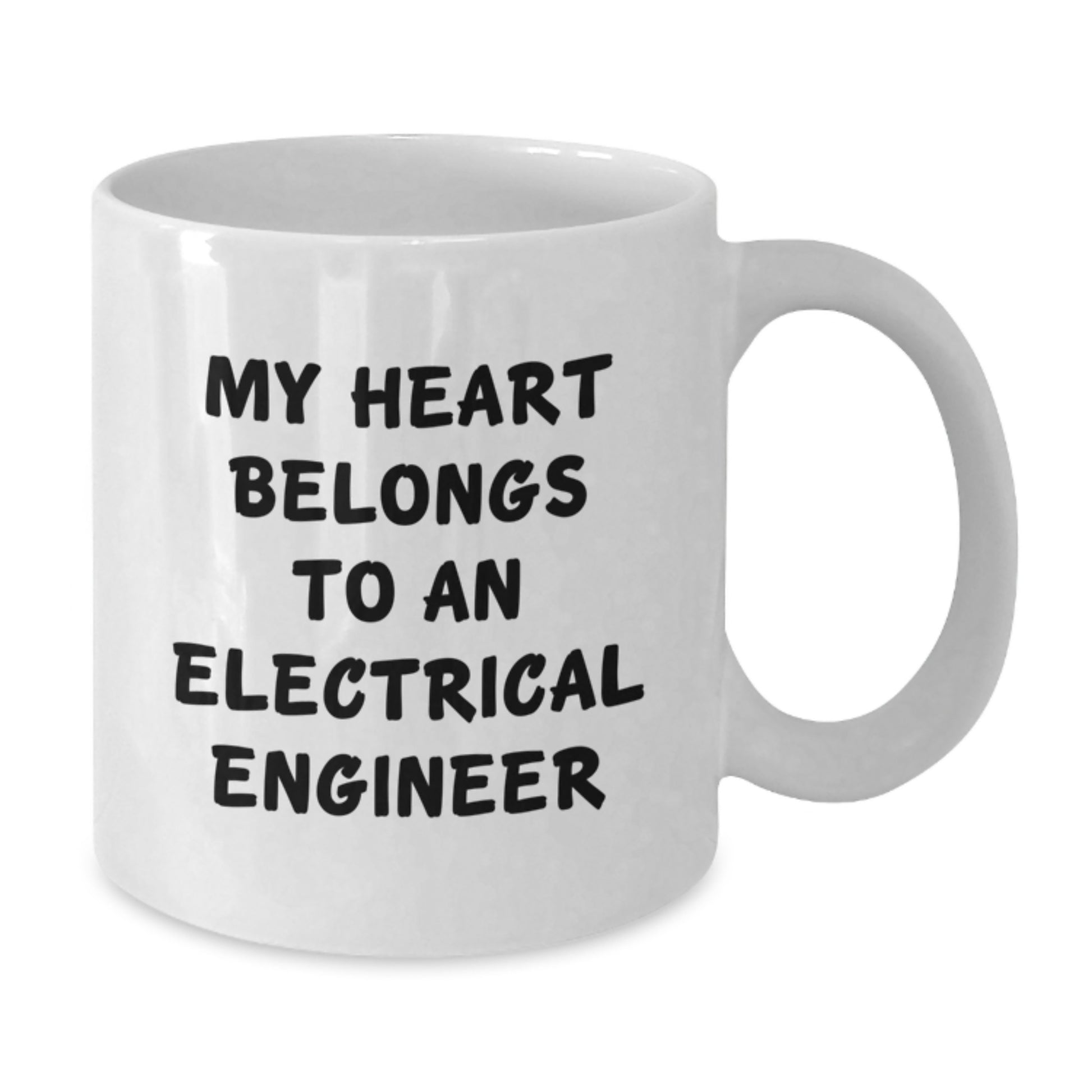 Funny Electrical Engineer Gifts from Friends - White Coffee Mug for My Heart Belongs To An Electrical Engineer Christmas Unique - Additional