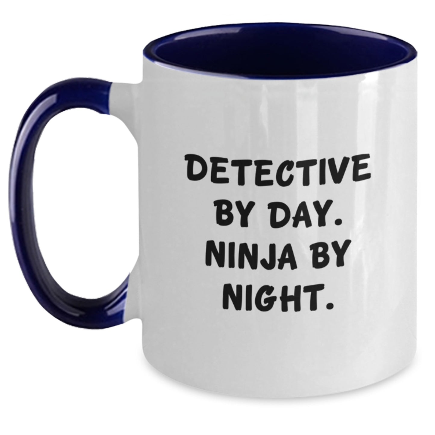 Gifts from Men, Women, and Friends for the Detective in Your Life - 'Detective by Day, Ninja by Night' Two Tone Coffee Mugs - Unique Christmas Unique Gifts - Main
