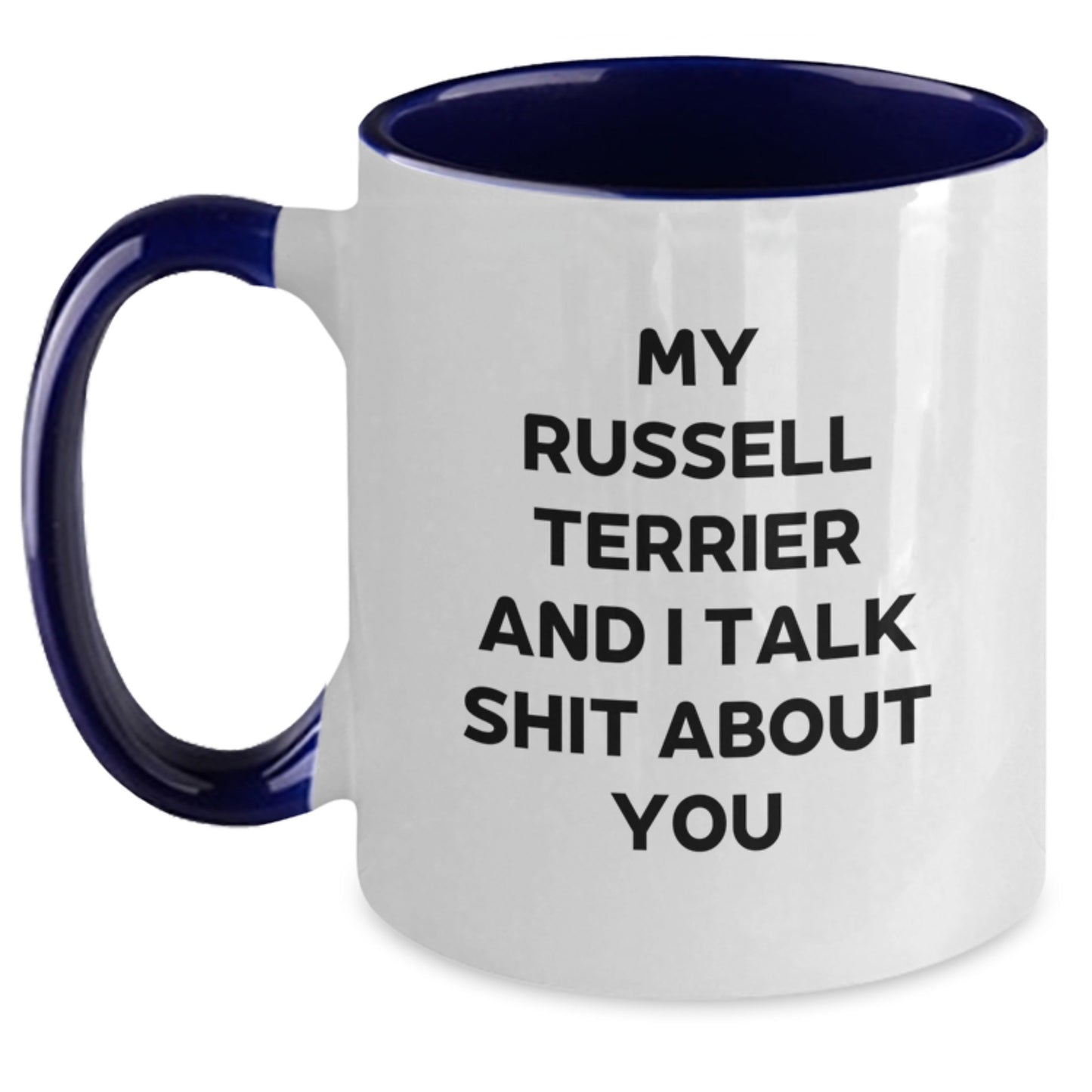 Funny Russell Terrier Dog Gifts from Men to Friends, Russell Terrier Dog Lover Two Tone Coffee Mug, Russell Terrier Dog Father's Day Unique - Main