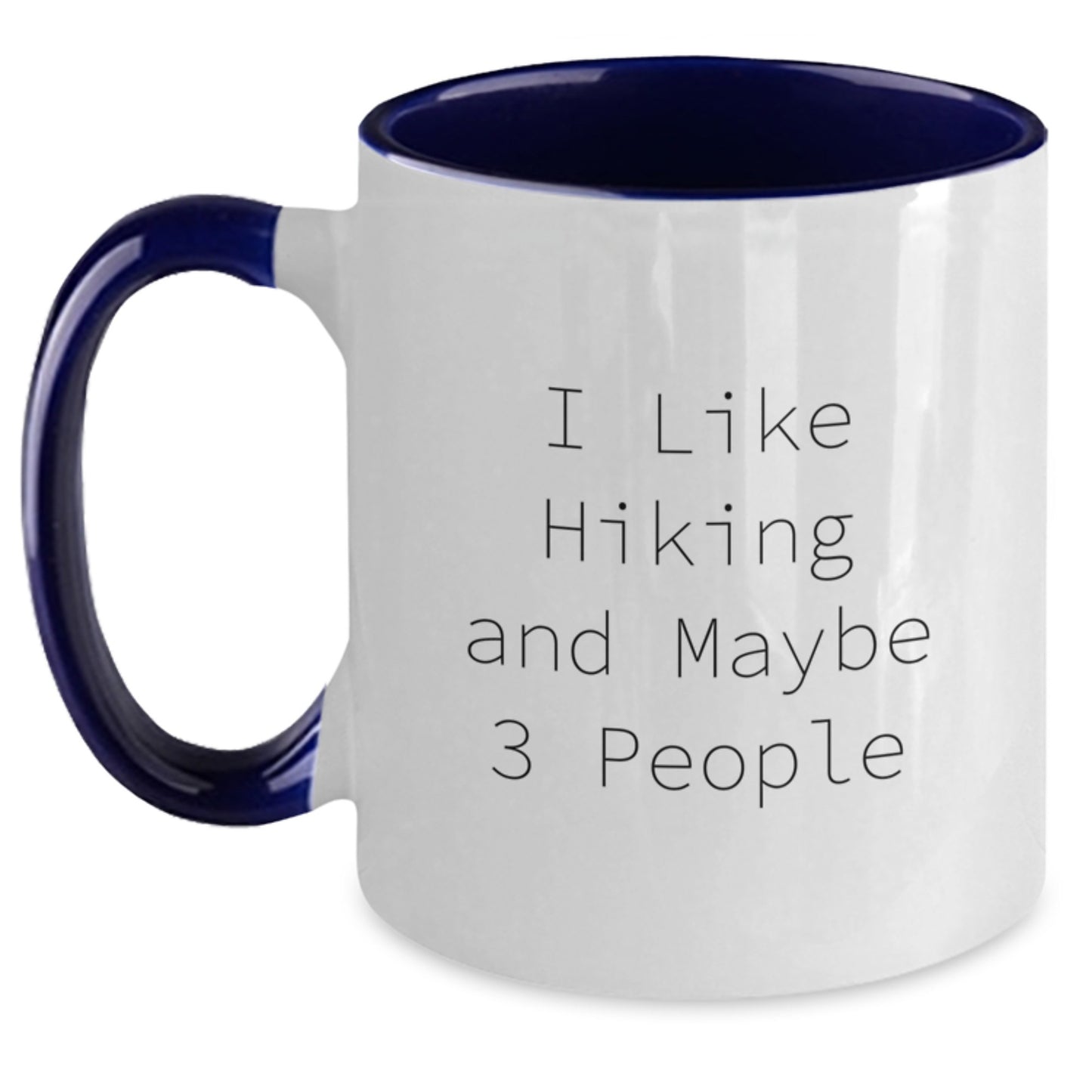 Birthday Gift for Her Hiking Mug Present 11oz Black & White Ceramic - Main