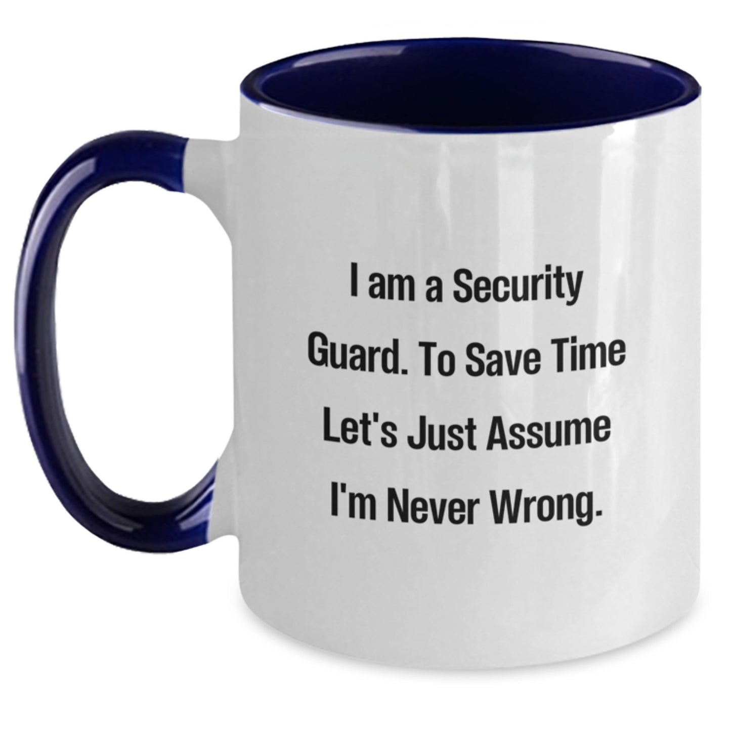 Security Guard Keepsake Two Tone Coffee Mug for Him Birthday Gift Black - Main